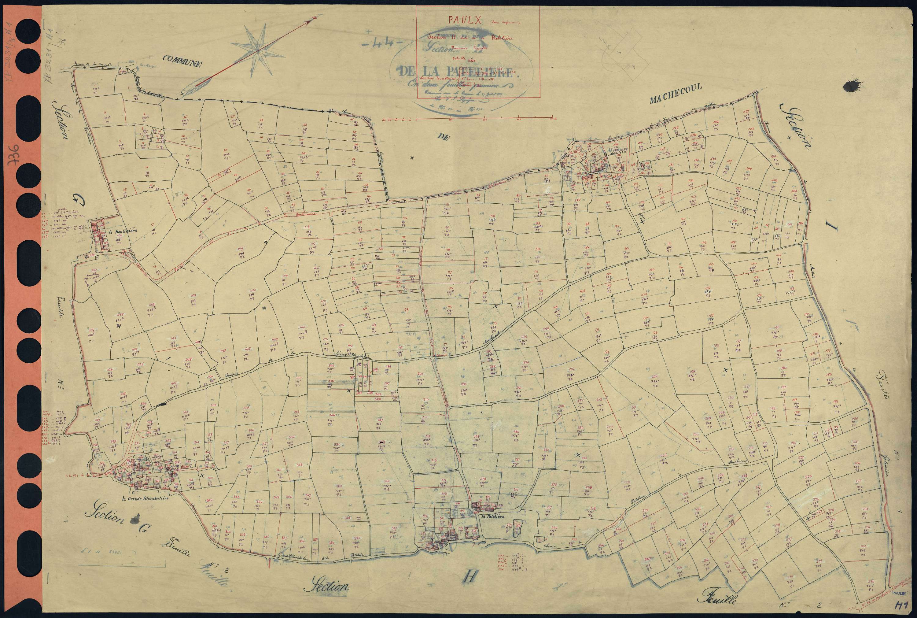 Paulx - Section H1 Patelière (section de La) . 1-435