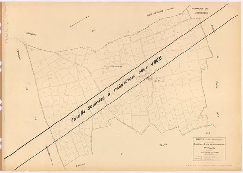 Paulx - Section G1 Mozandière (section de La) ; 1-256