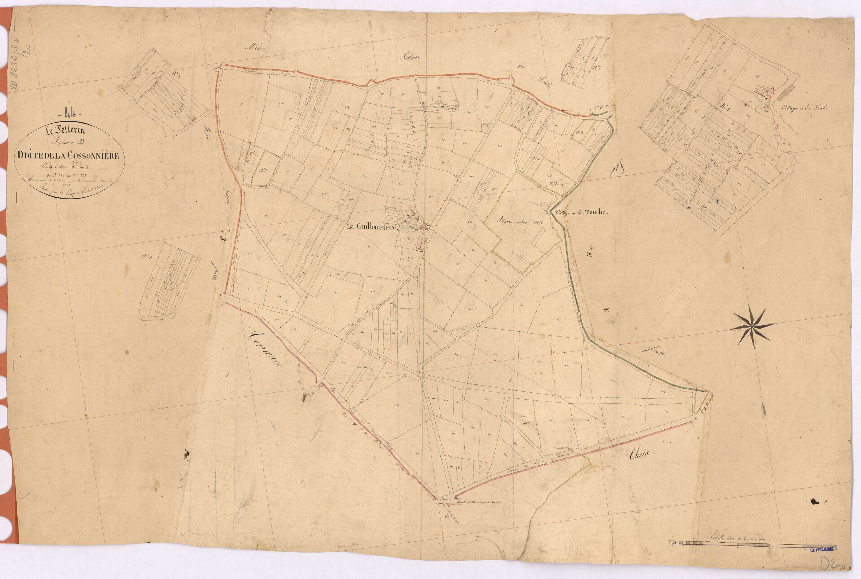 Le Pellerin - Section D2 Cossonnière (section de La) ; 489-823
