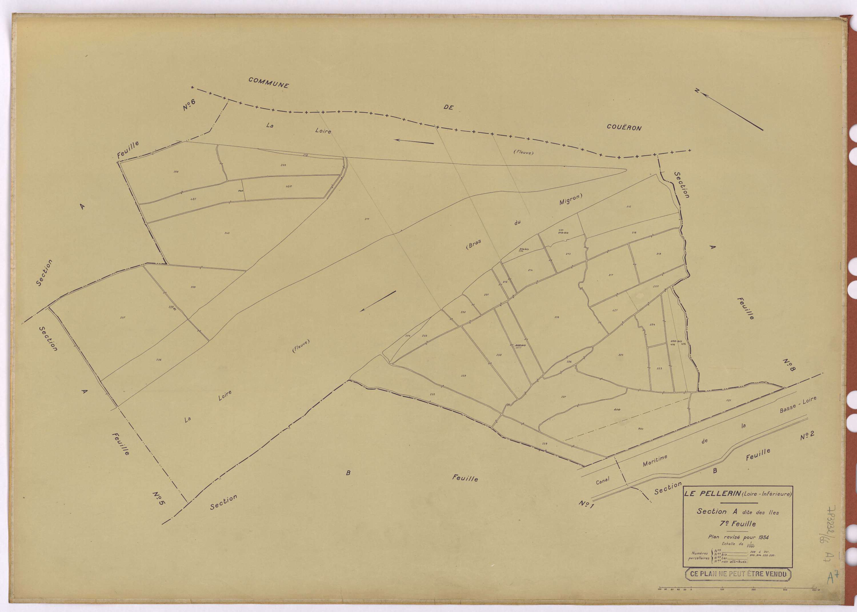 Le Pellerin - Section A7 Iles (section des) ; 208-241