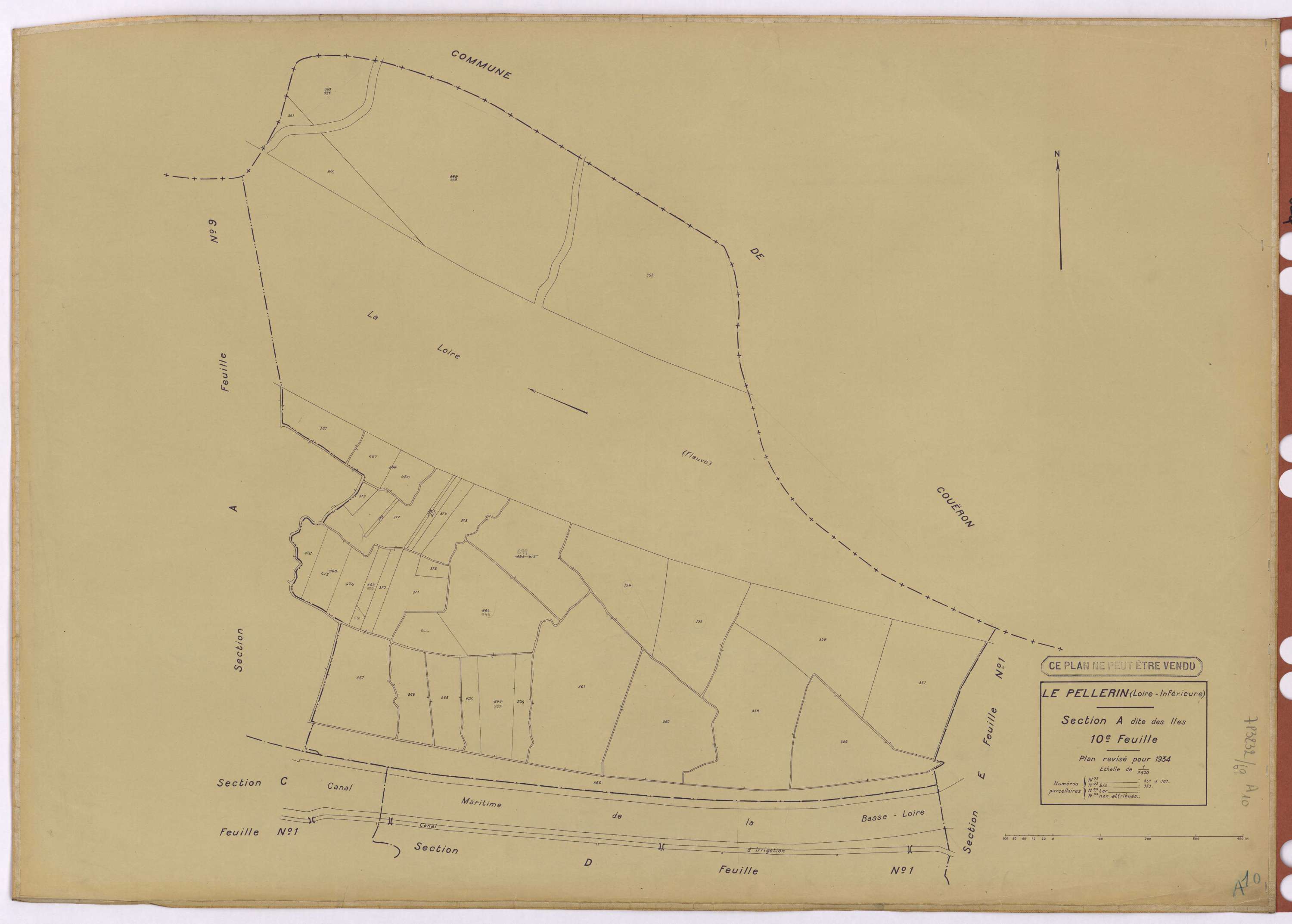 Le Pellerin - Section A10 Iles (section des) ; 351-381