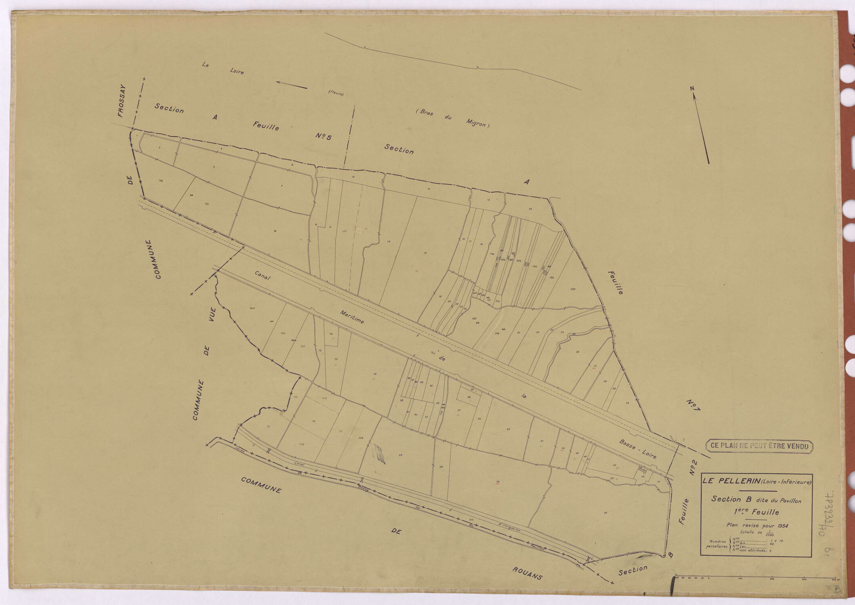 Le Pellerin - Section B1 Pavillon (section du) ; 1-79