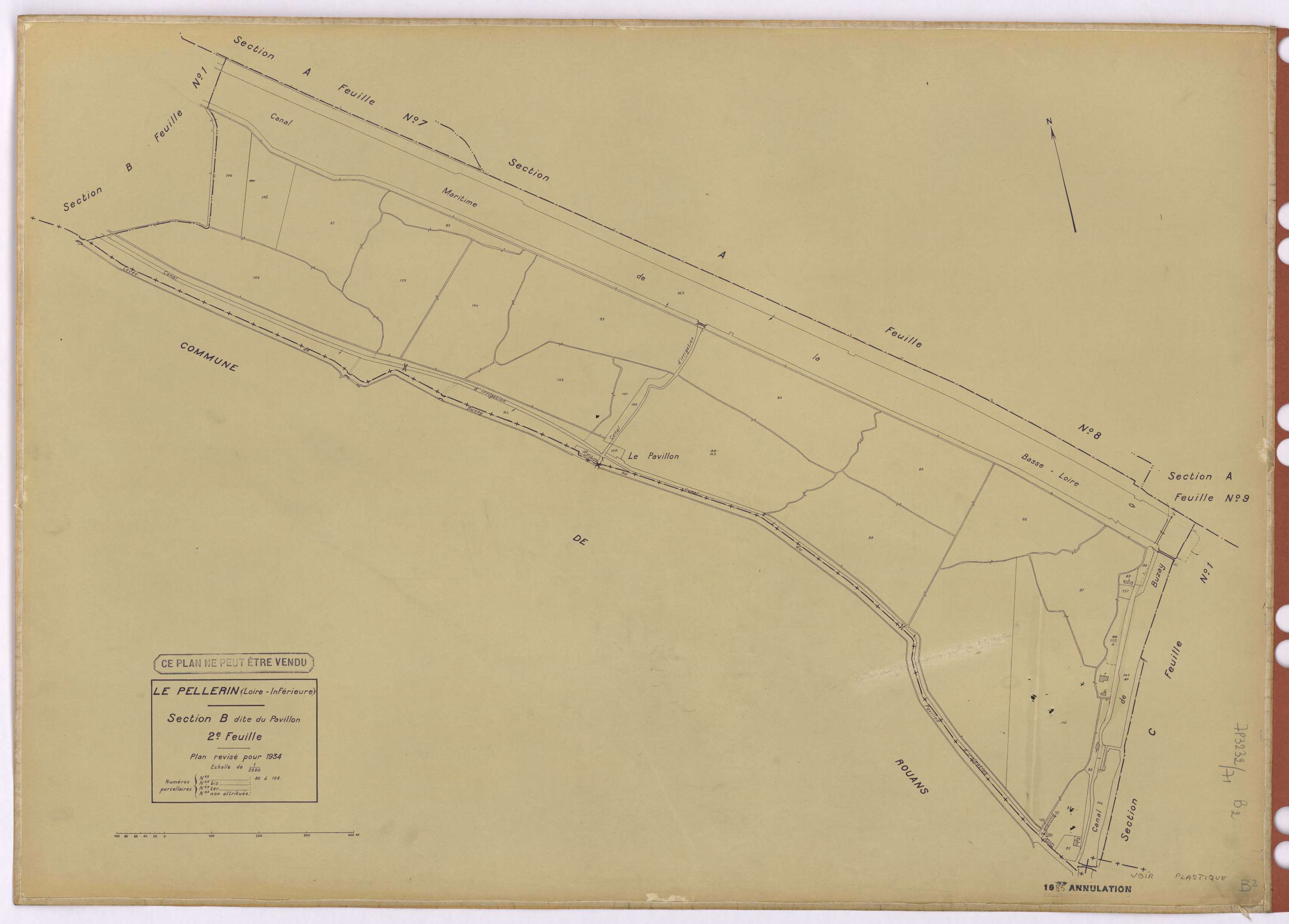 Le Pellerin - Section B2 Pavillon (section du) ; 80-106