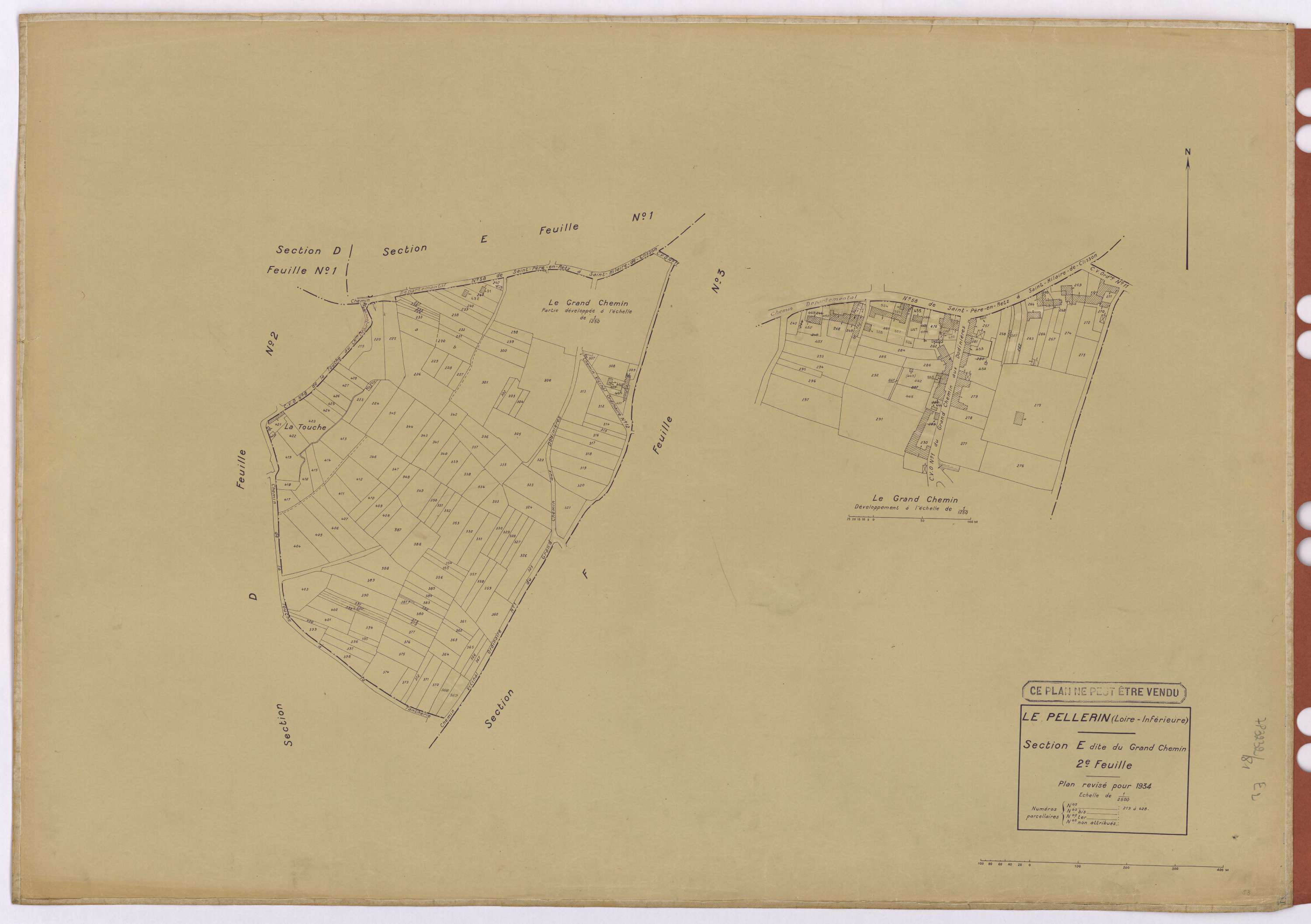 Le Pellerin - Section E2 Grand Chemin (section du) ; 219-428