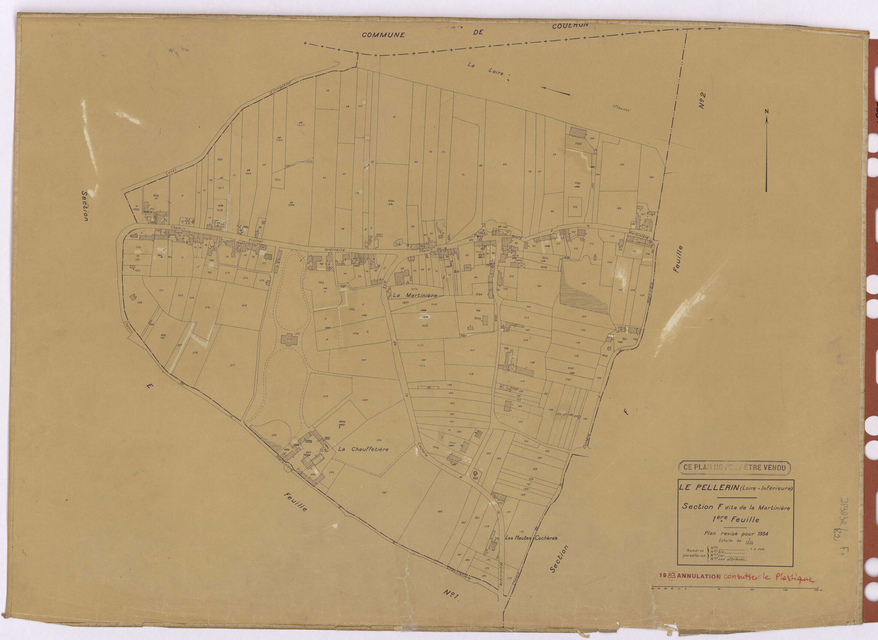 Le Pellerin - Section F1 Martinière (section de La) ; 1-226