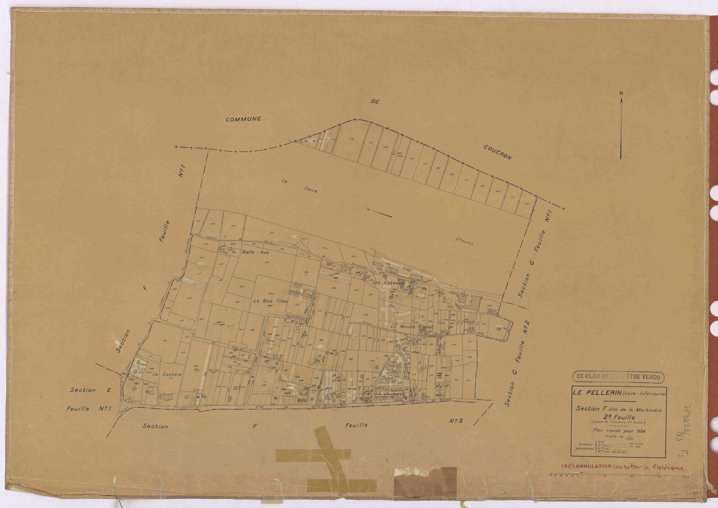 Le Pellerin - Section F2 Martinière (section de La) ; 227-444