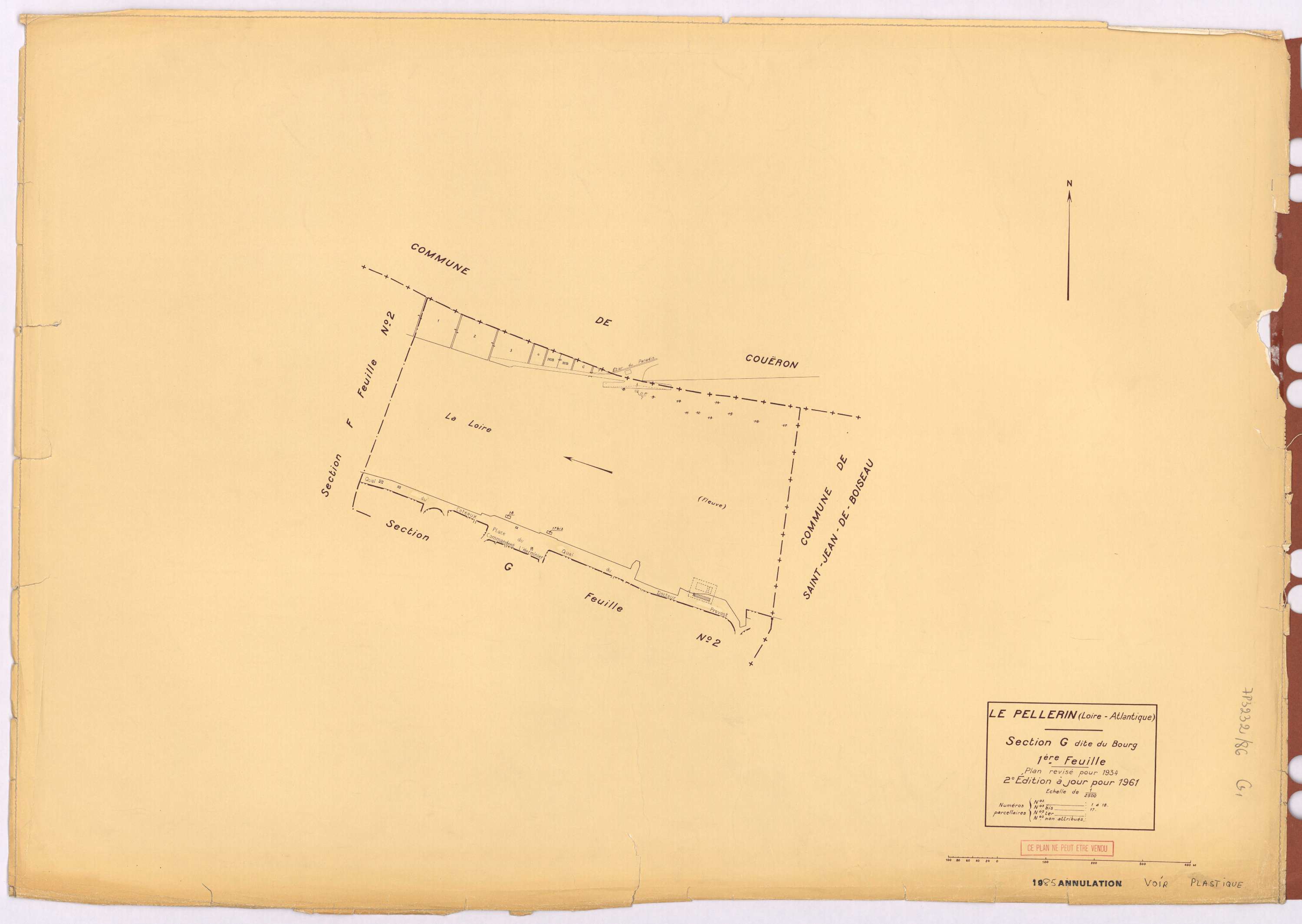 Le Pellerin - Section G1 Bourg (section du) ; 1-18