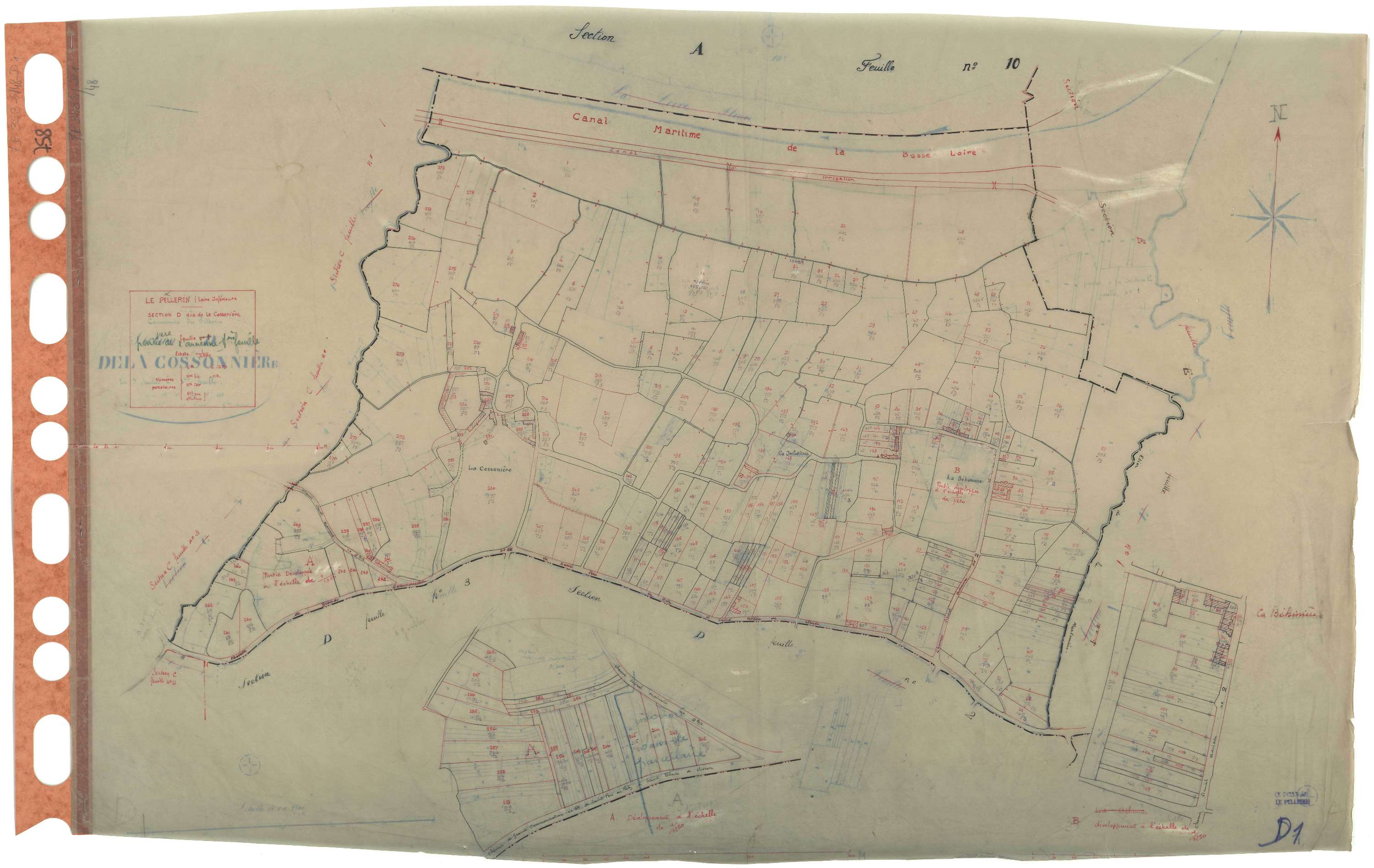 Le Pellerin - Section D1 Cossonnière (section de La) . 1-279
