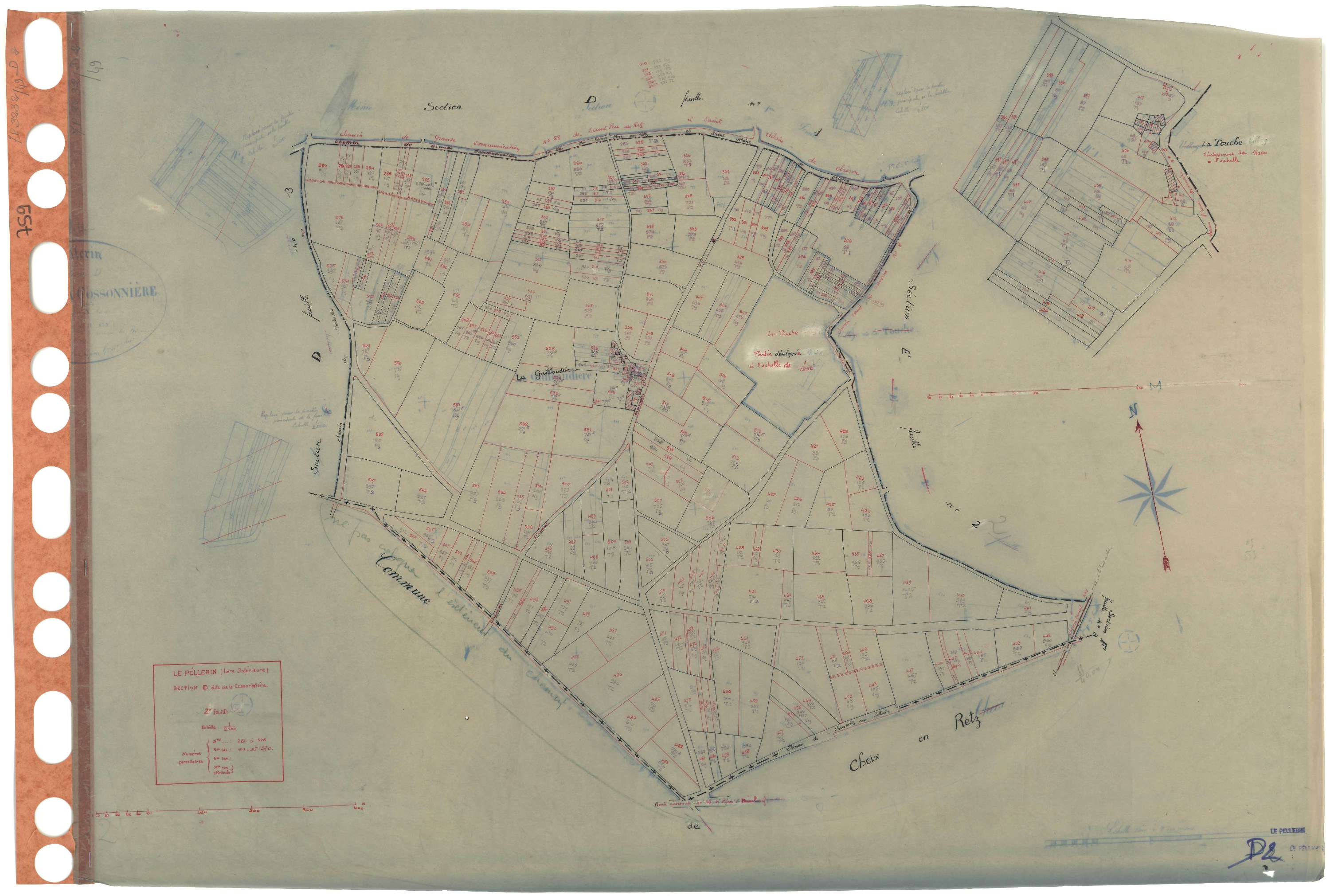 Le Pellerin - Section D2 Cossonnière (section de La) . 280-576