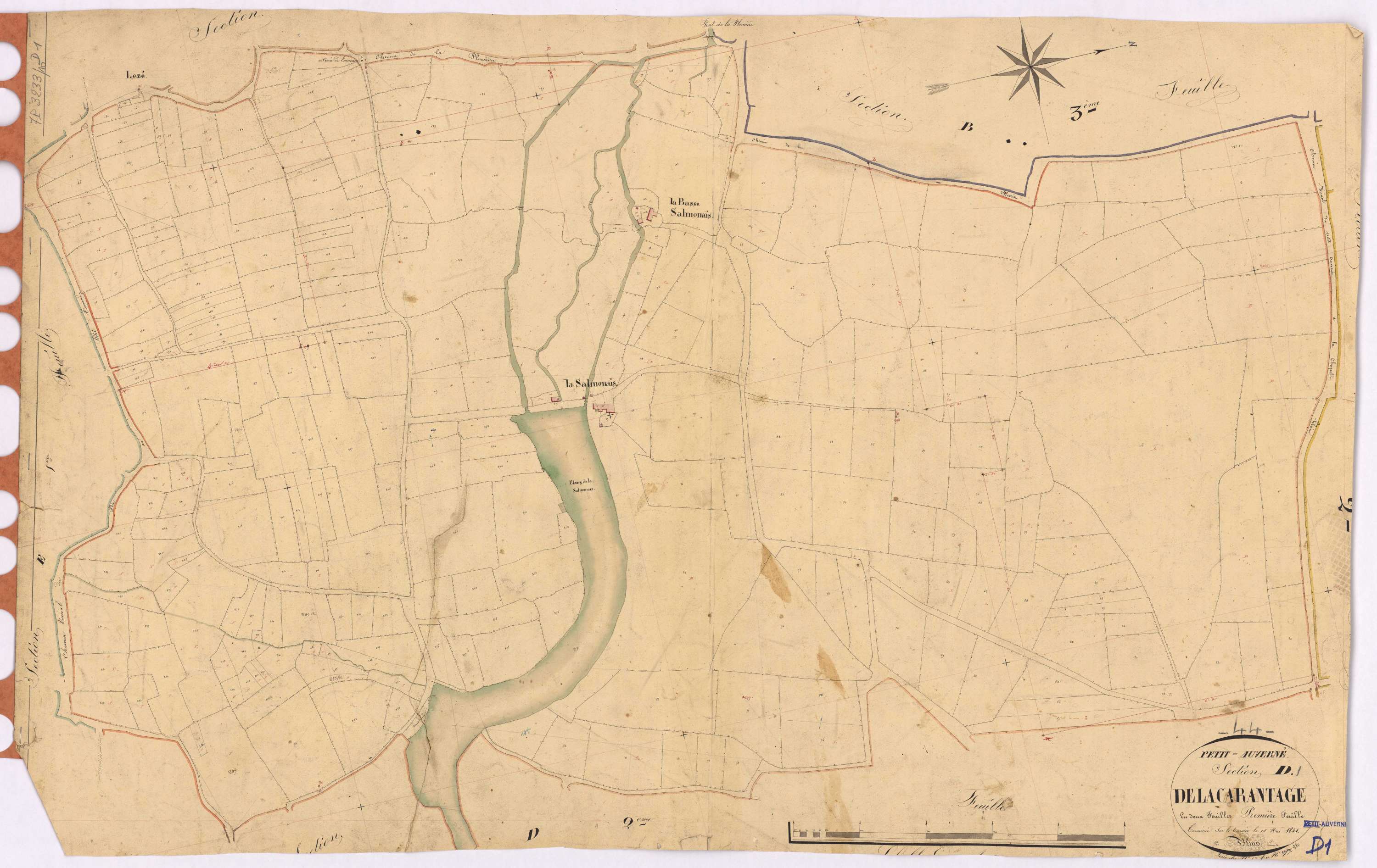 Petit-Auverné - Section D1 Carantage (section de La) ; 1-280