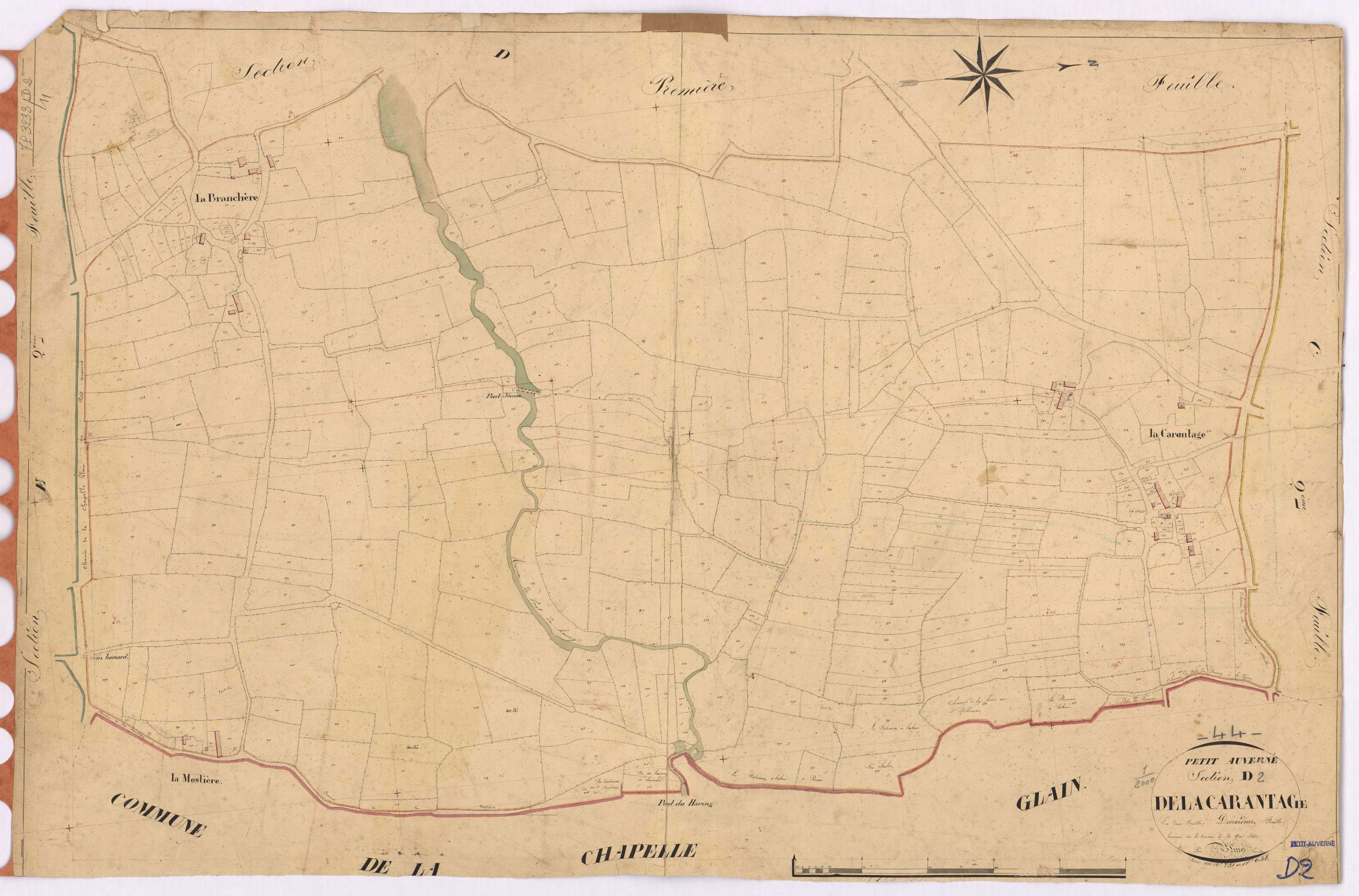 Petit-Auverné - Section D2 Carantage (section de La) ; 281-638