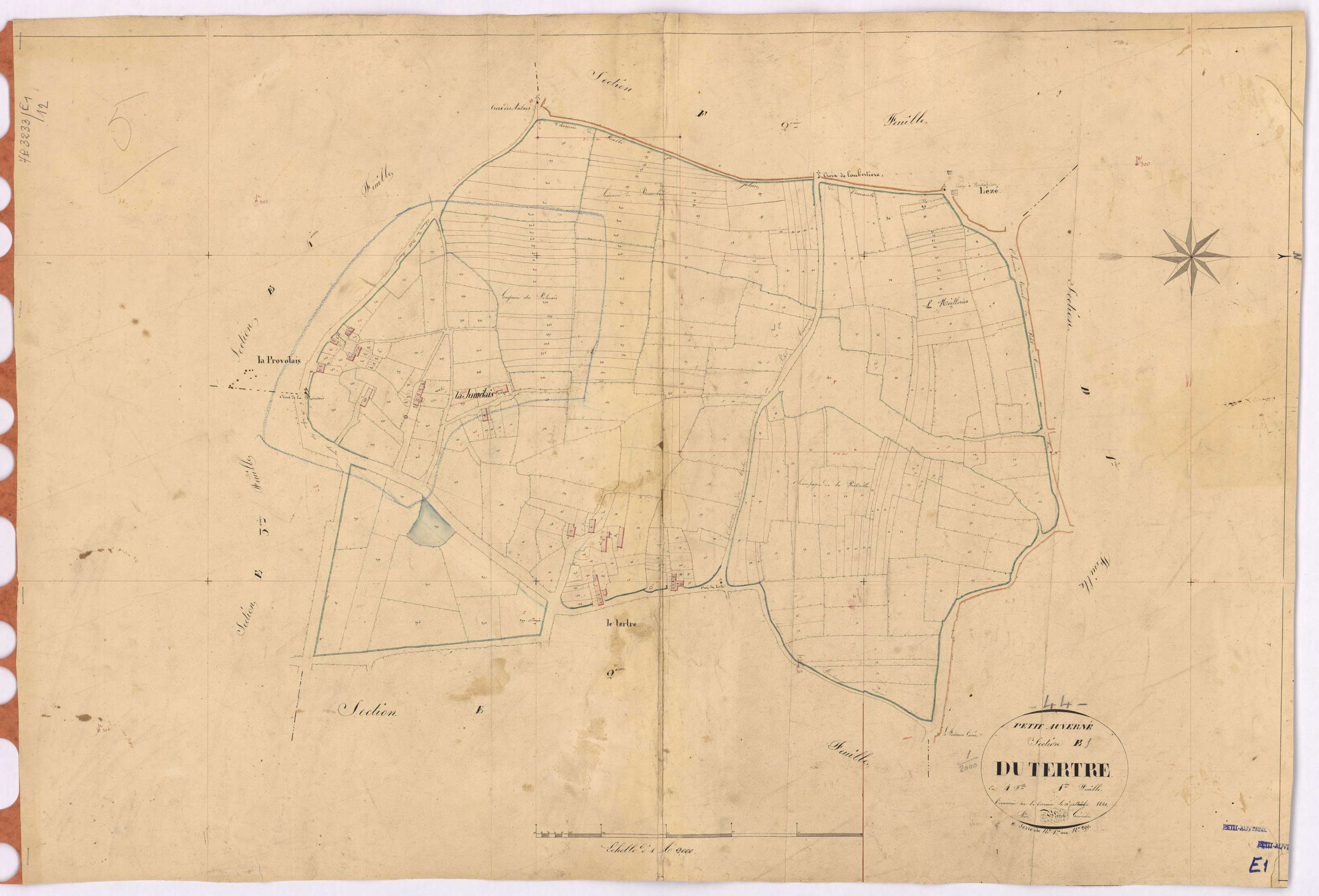 Petit-Auverné - Section E1 Tertre (section du) ; 1-299
