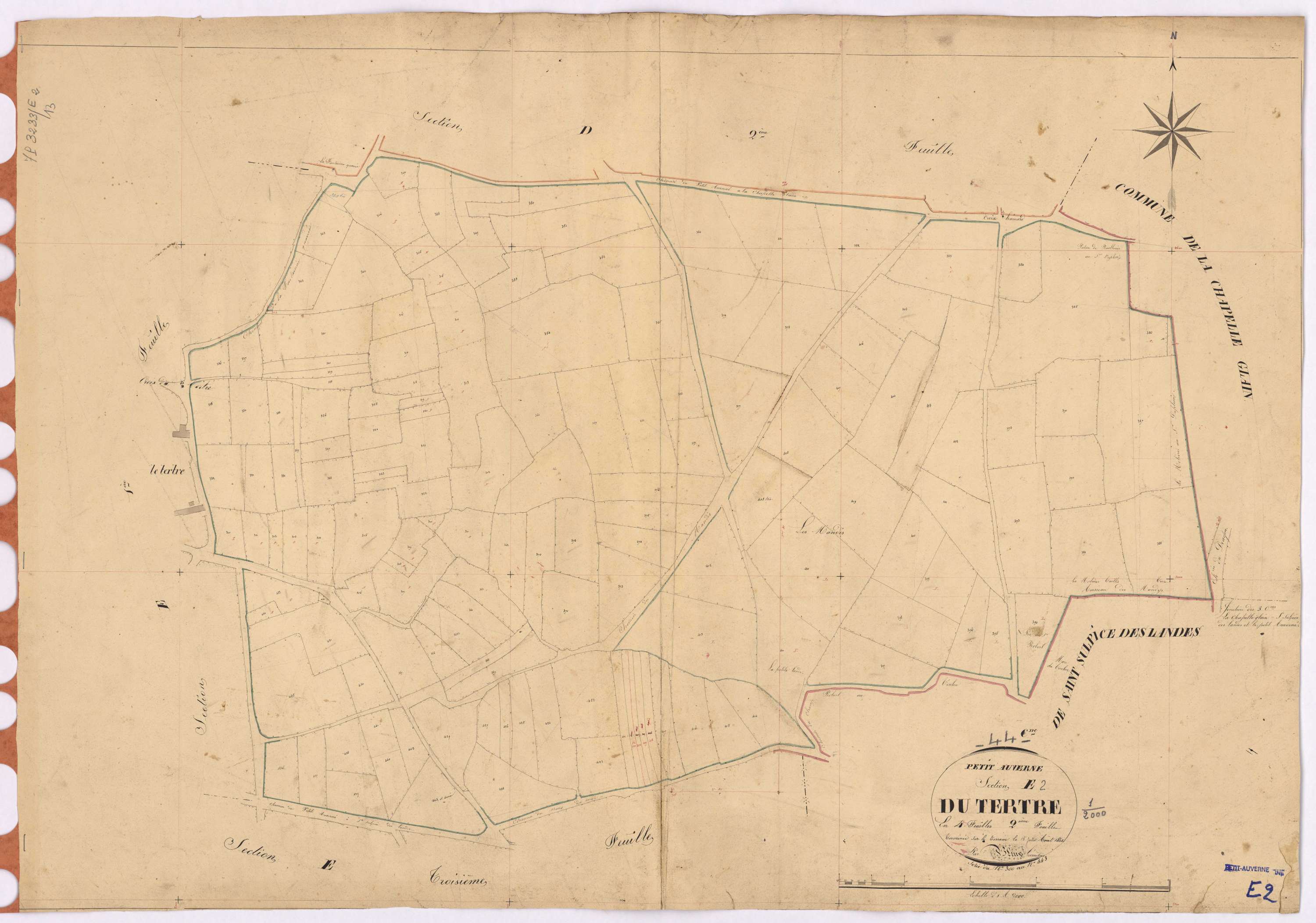 Petit-Auverné - Section E2 Tertre (section du) ; 300-443
