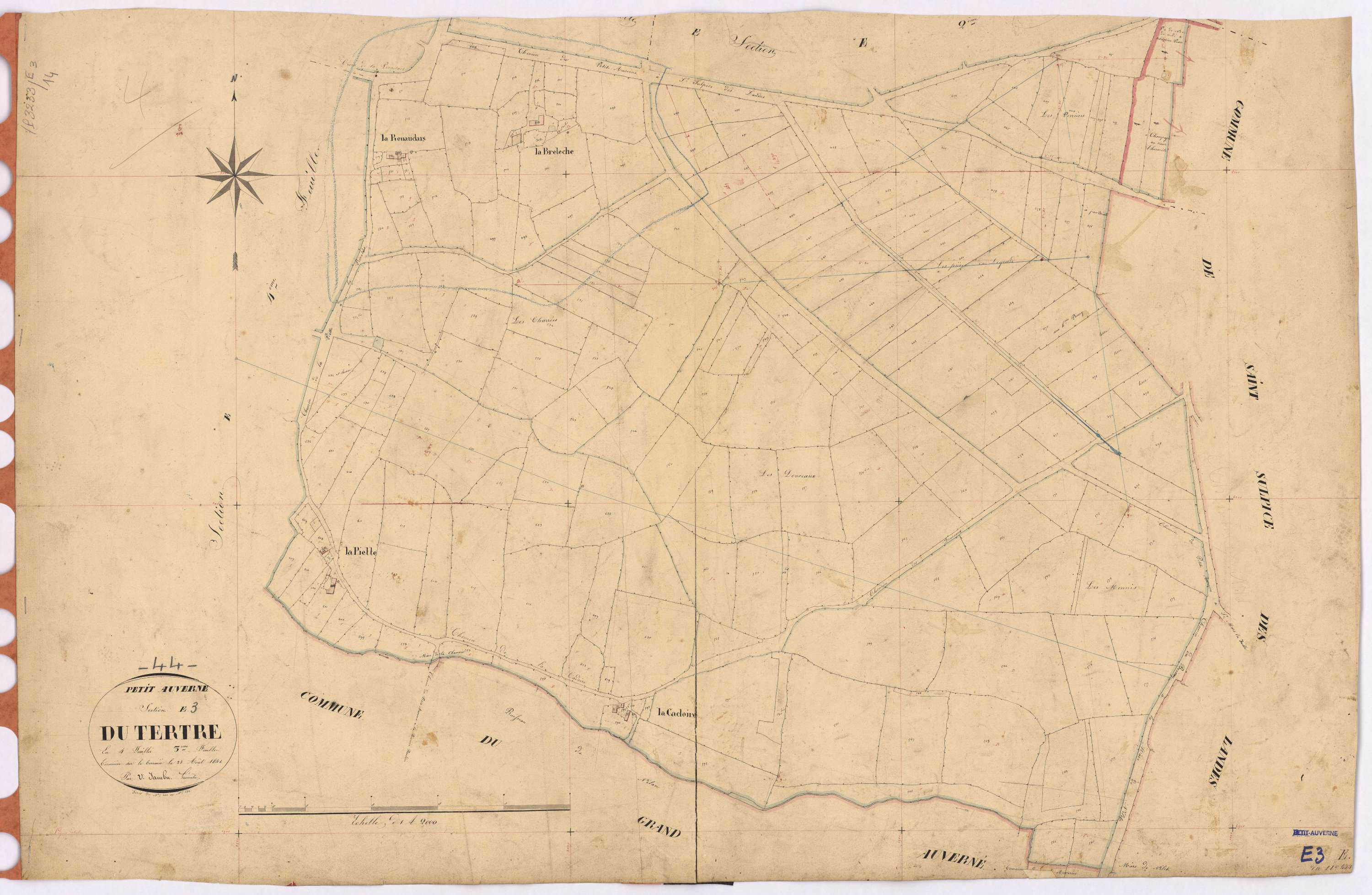 Petit-Auverné - Section E3 Tertre (section du) ; 444-634