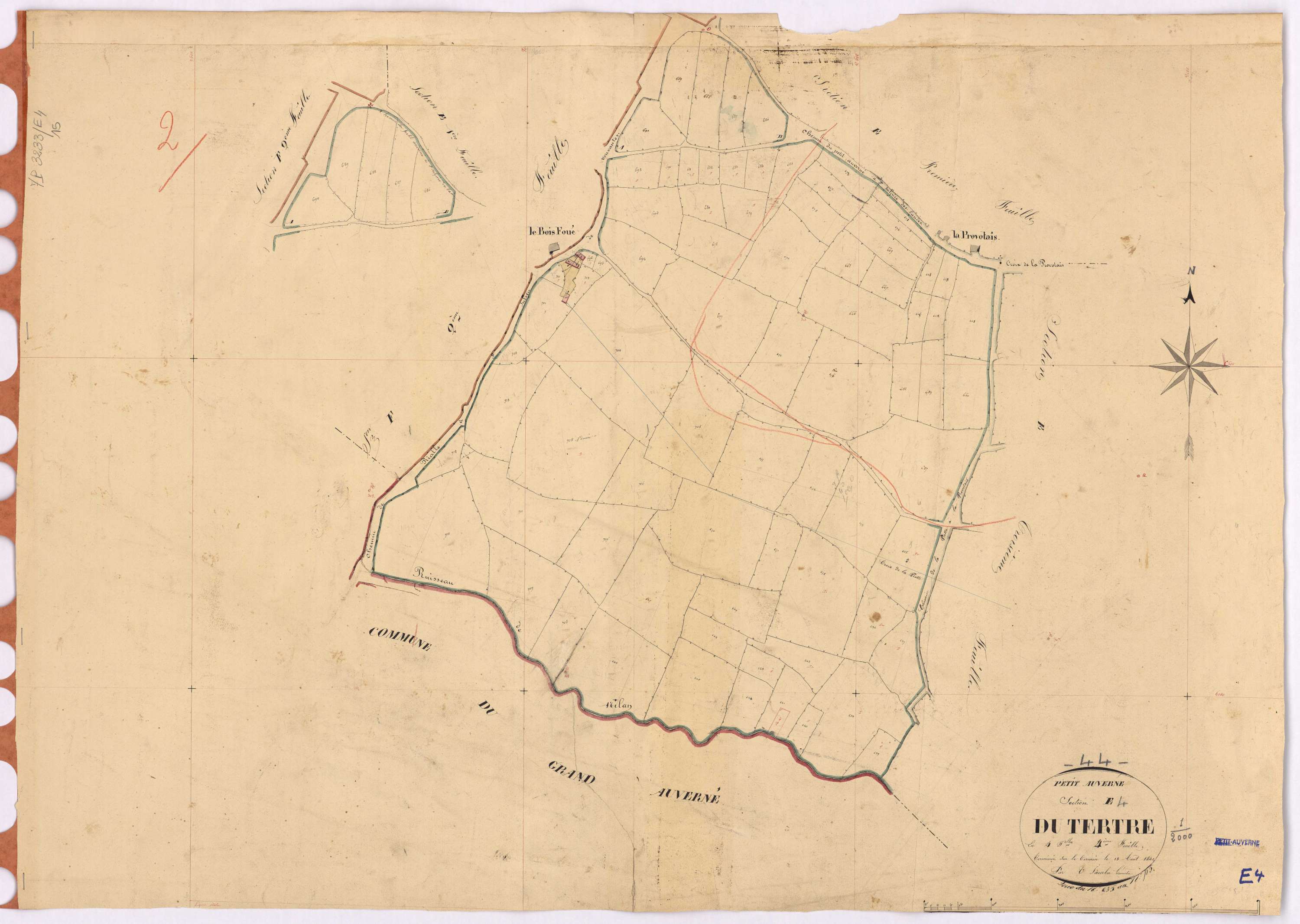 Petit-Auverné - Section E4 Tertre (section du) ; 635-715