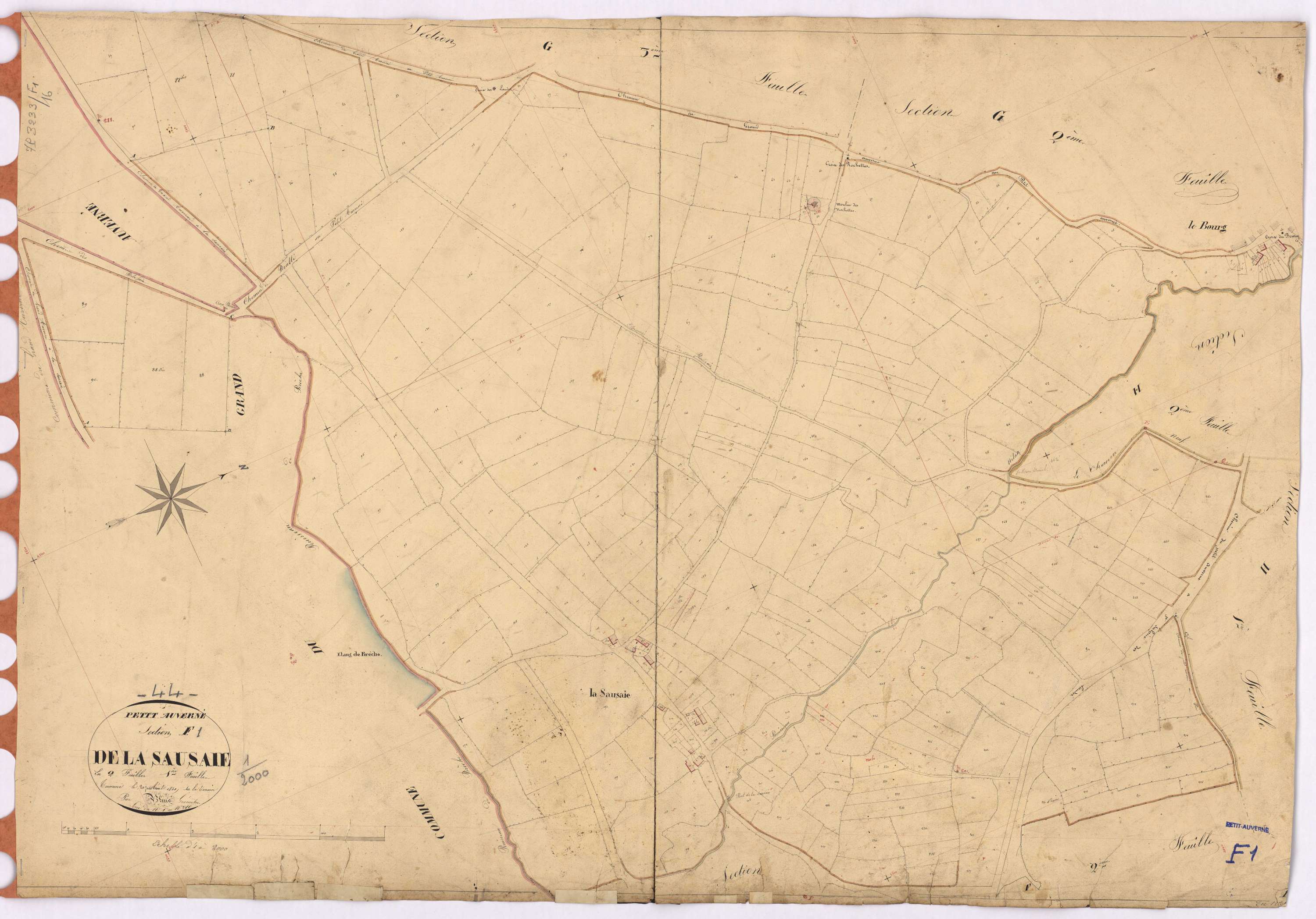 Petit-Auverné - Section F1 Sausaie (section de La) ; 1-280