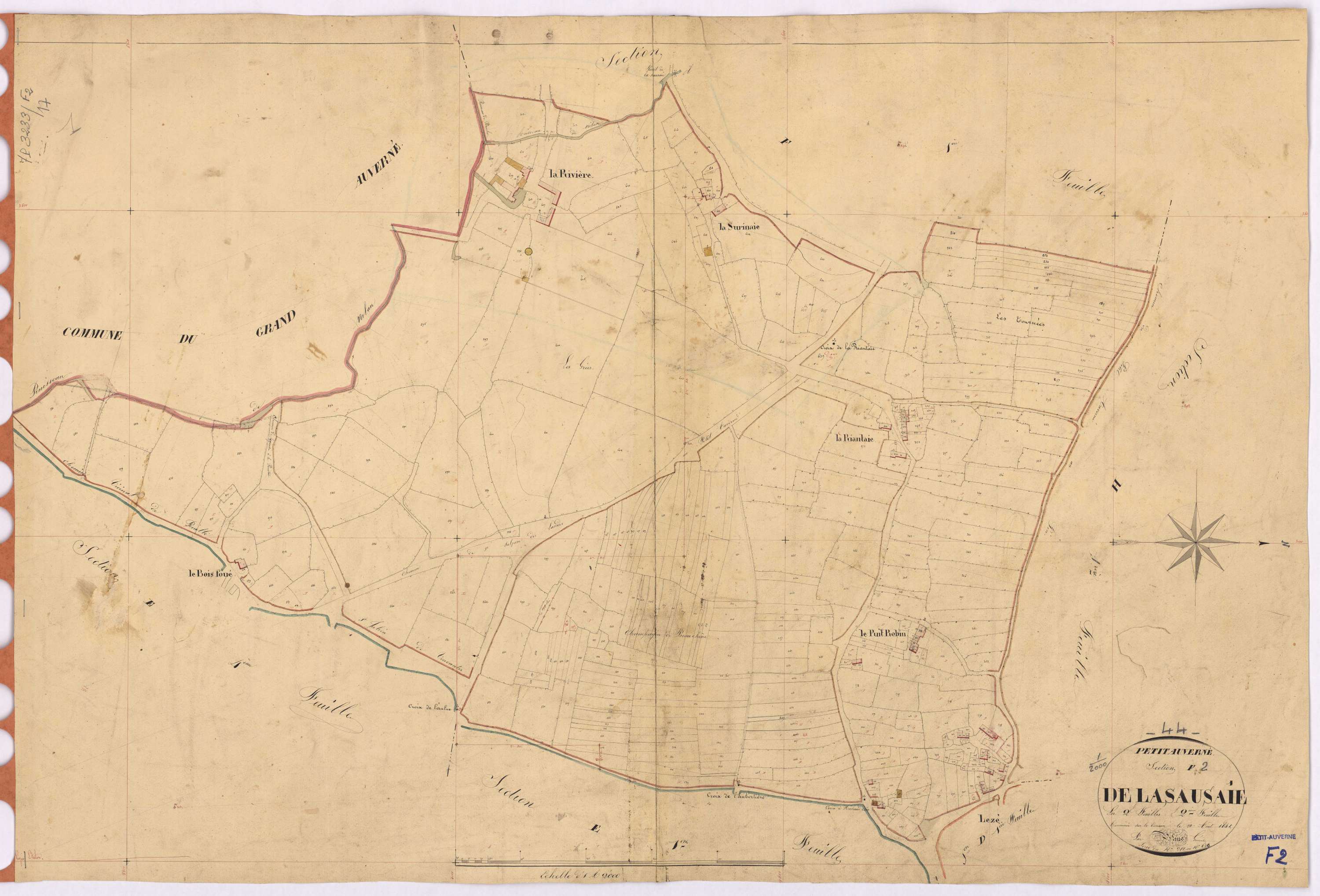 Petit-Auverné - Section F2 Sausaie (section de La) ; 281-639