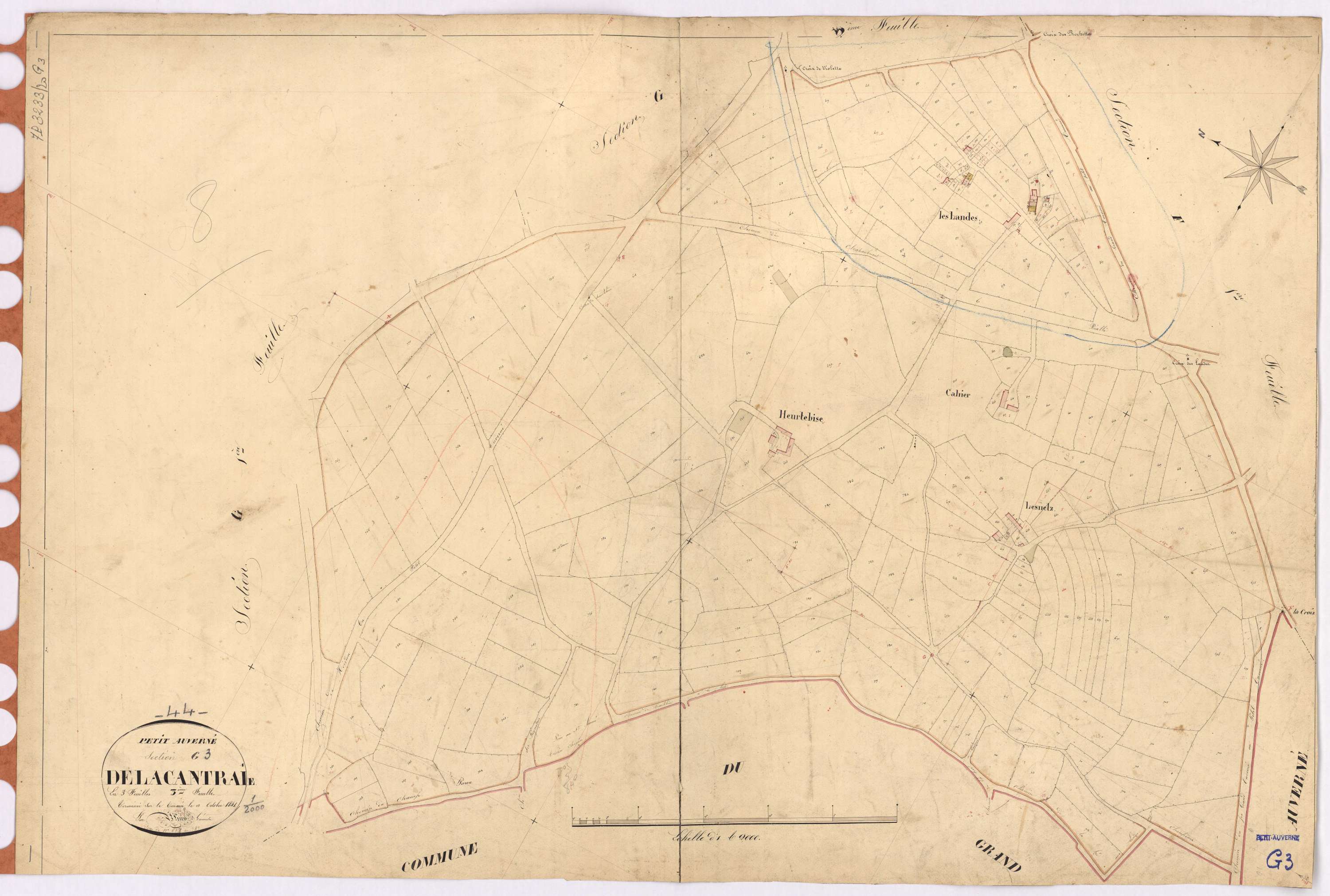 Petit-Auverné - Section G3 Cantraie (section de La) ; 527-787