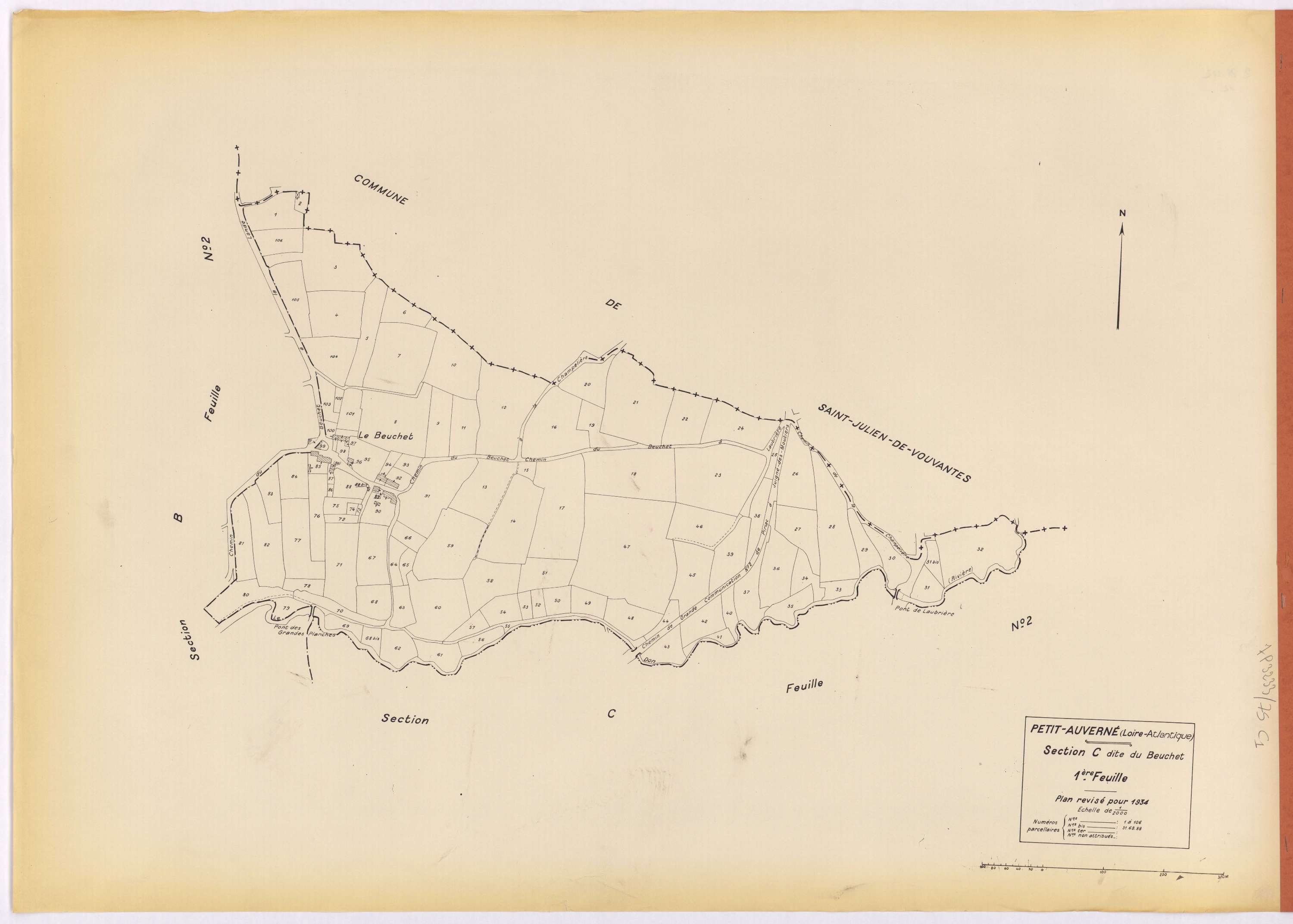 Petit-Auverné - Section C1 Beuchet (section du) ; 1-106