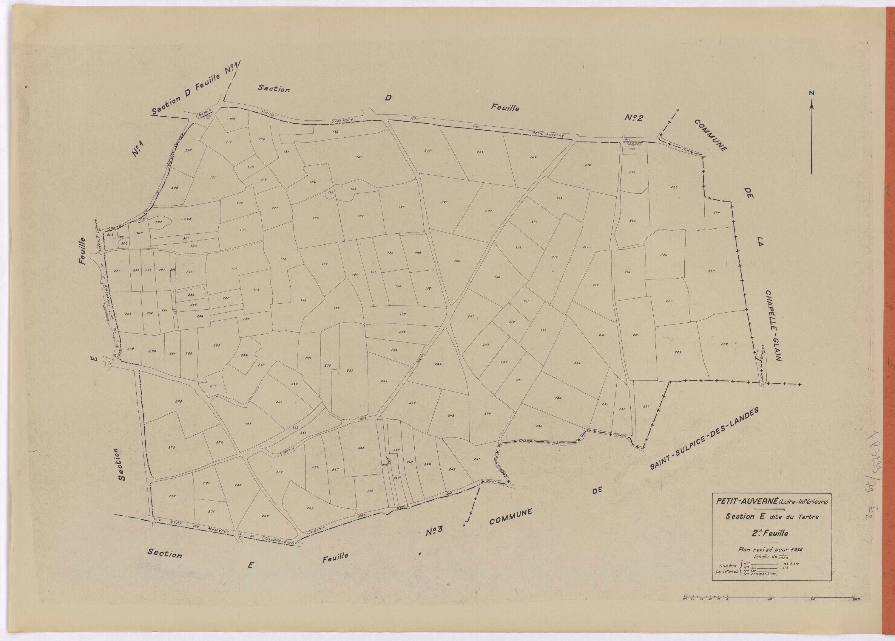 Petit-Auverné - Section E2 Tertre (section du) ; 168-310