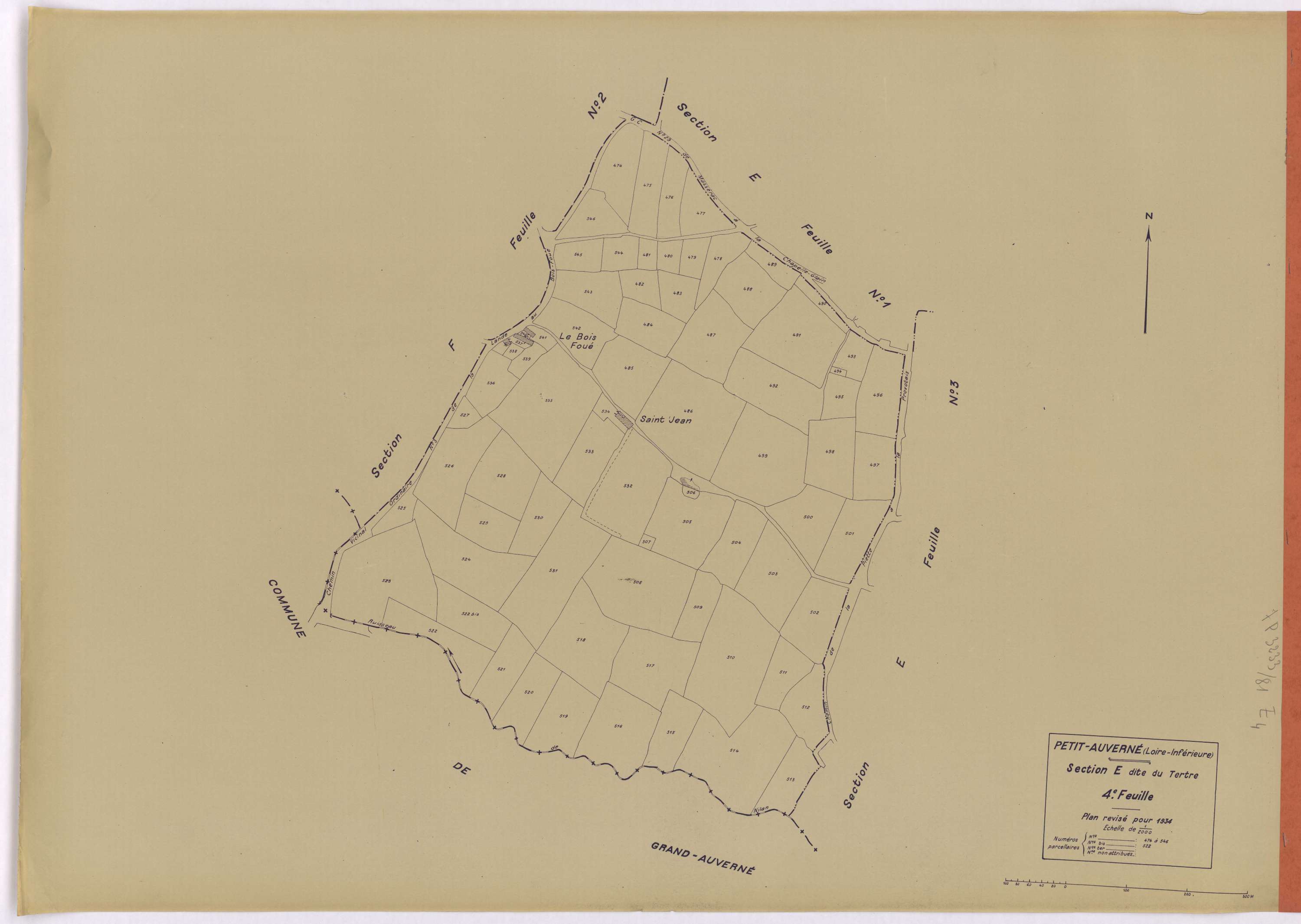 Petit-Auverné - Section E4 Tertre (section du) ; 474-546