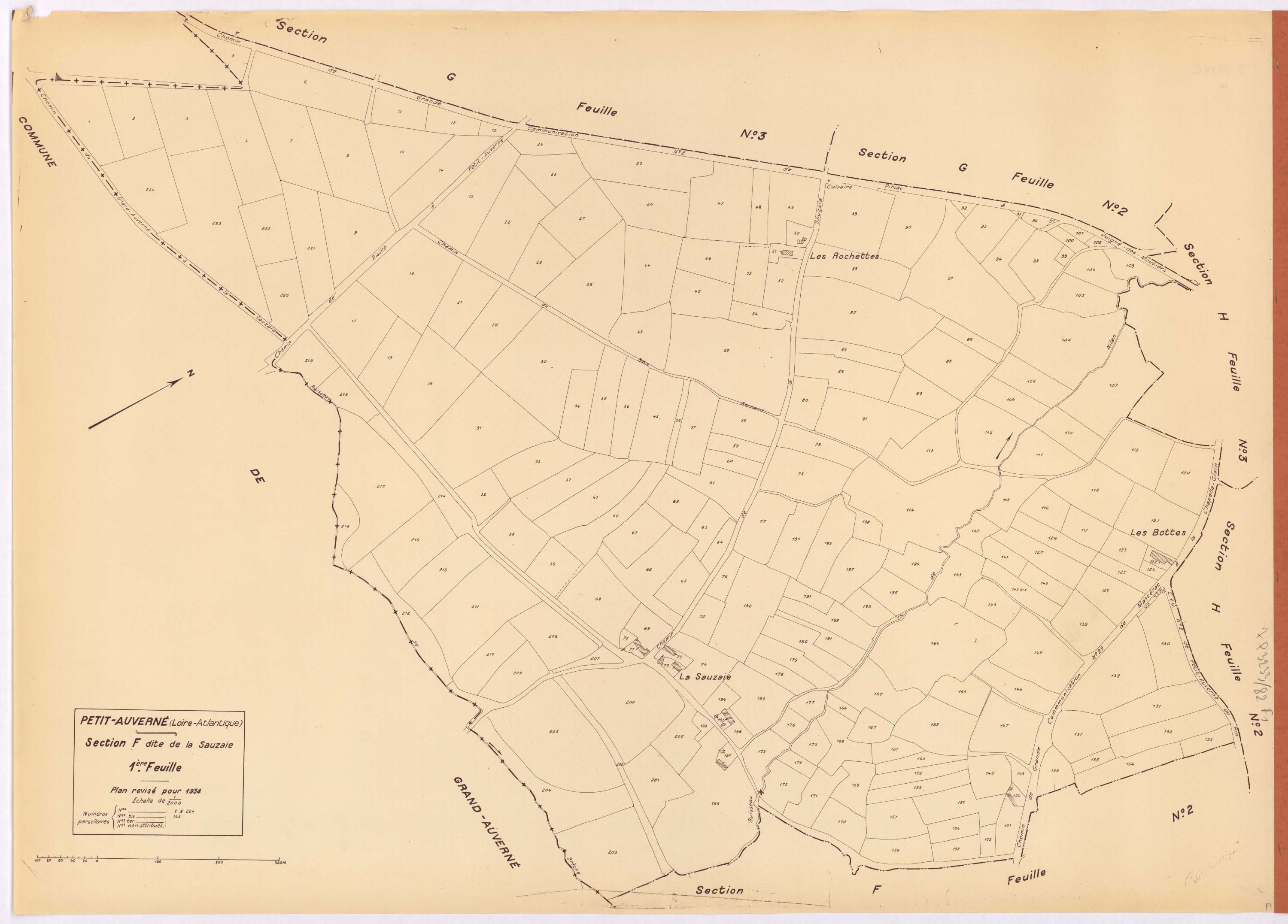 Petit-Auverné - Section F1 Sauzaie (section de La) ; 1-224