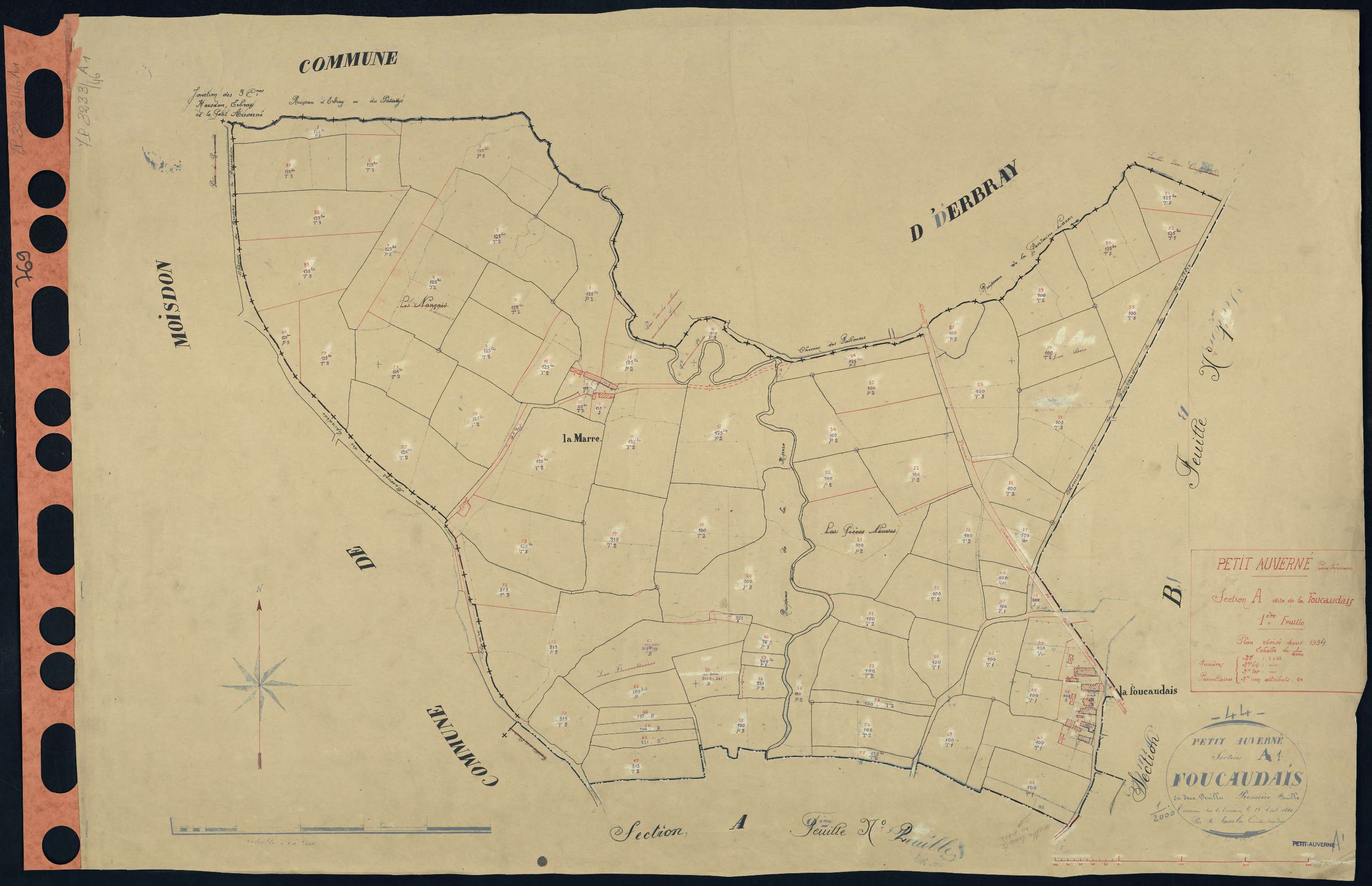 Petit-Auverné - Section A1 Foucaudais (section de La) . 1-83