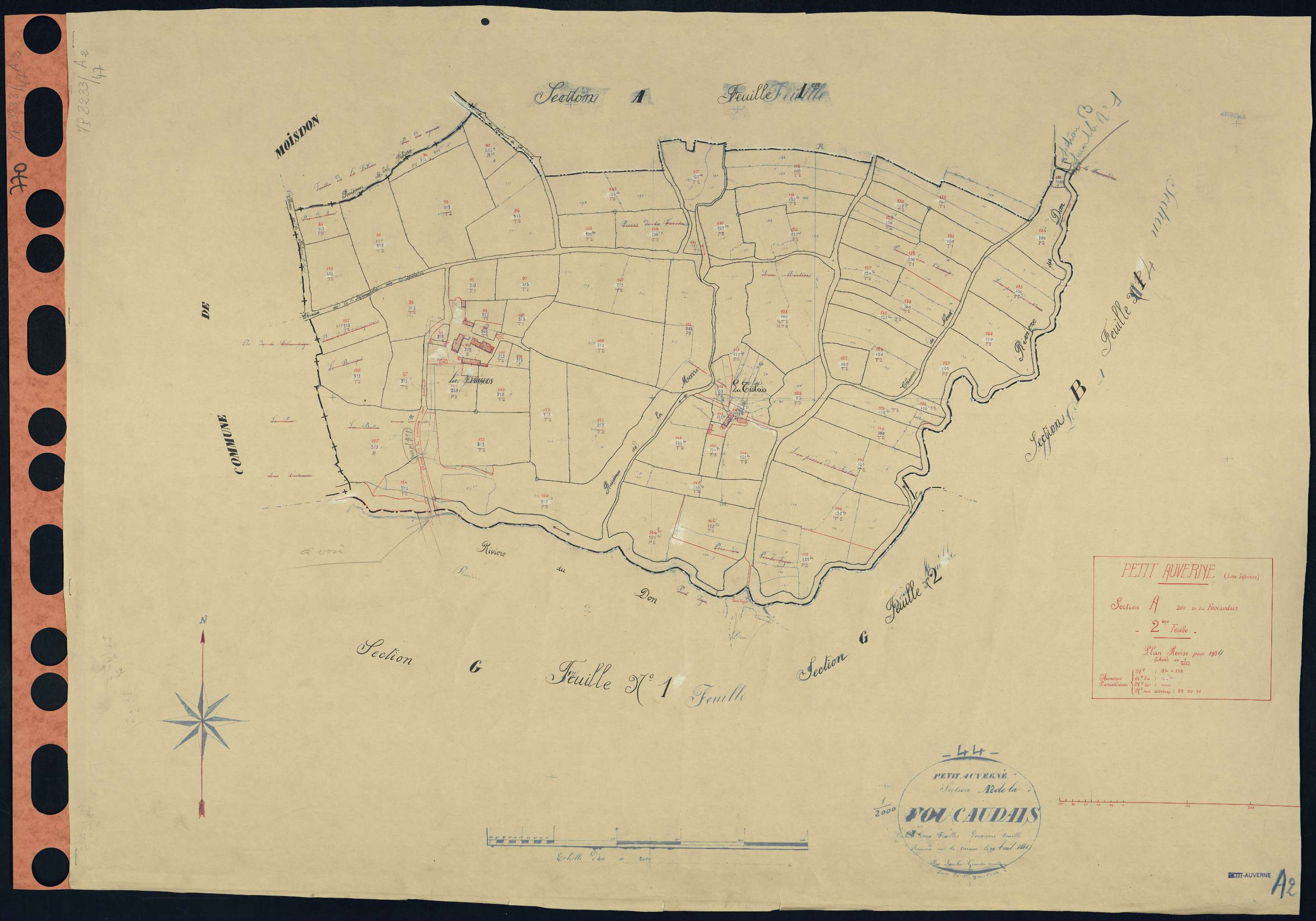 Petit-Auverné - Section A2 Foucaudais (section de La) . 84-158