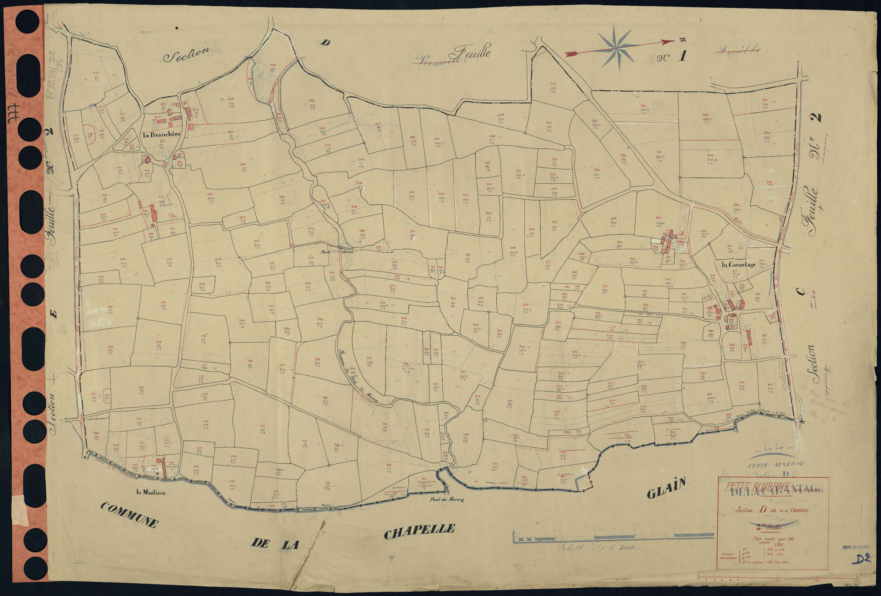Petit-Auverné - Section D2 Carantage (section de La) . 213-448