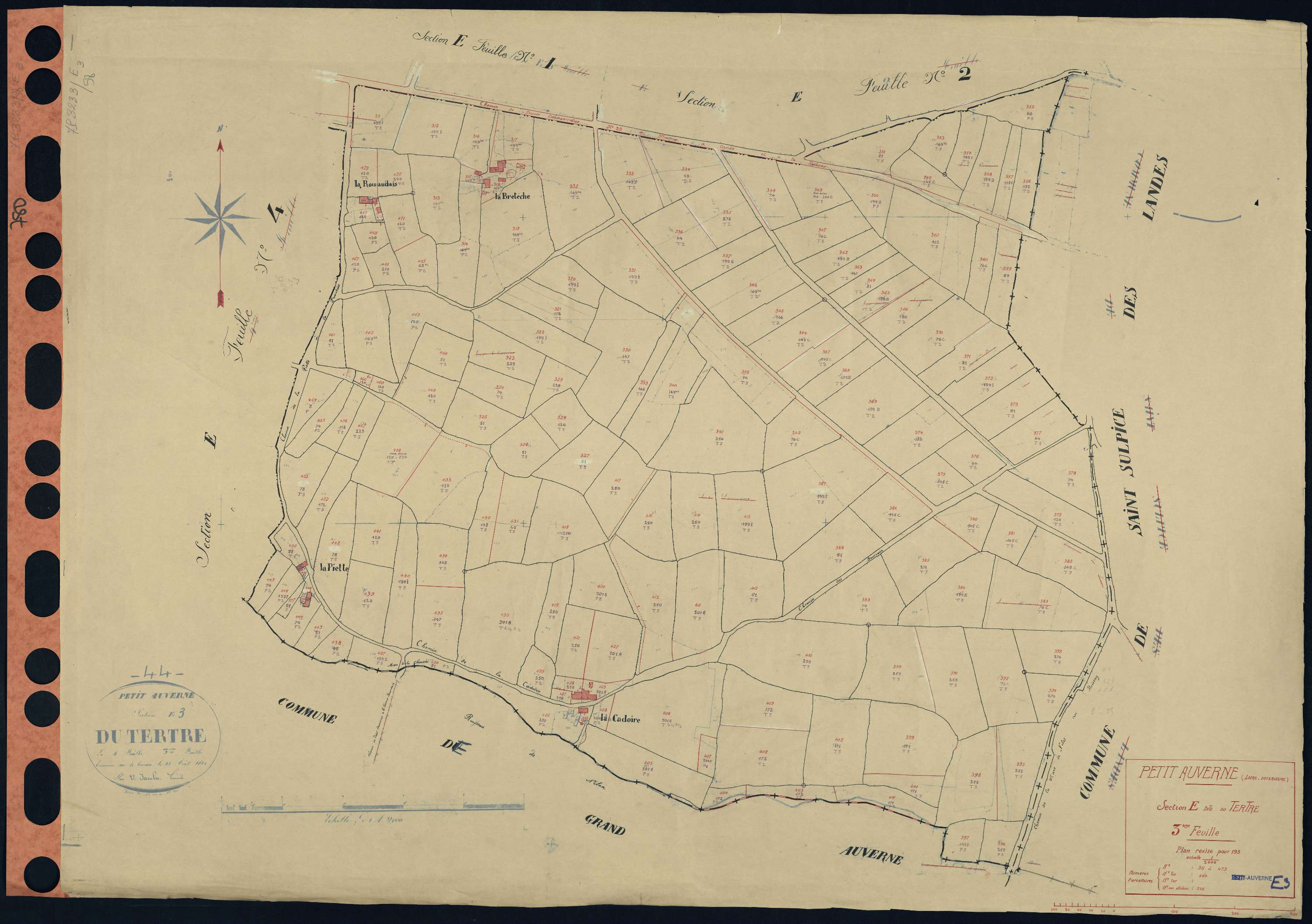 Petit-Auverné - Section E3 Tertre (section du) . 311-473