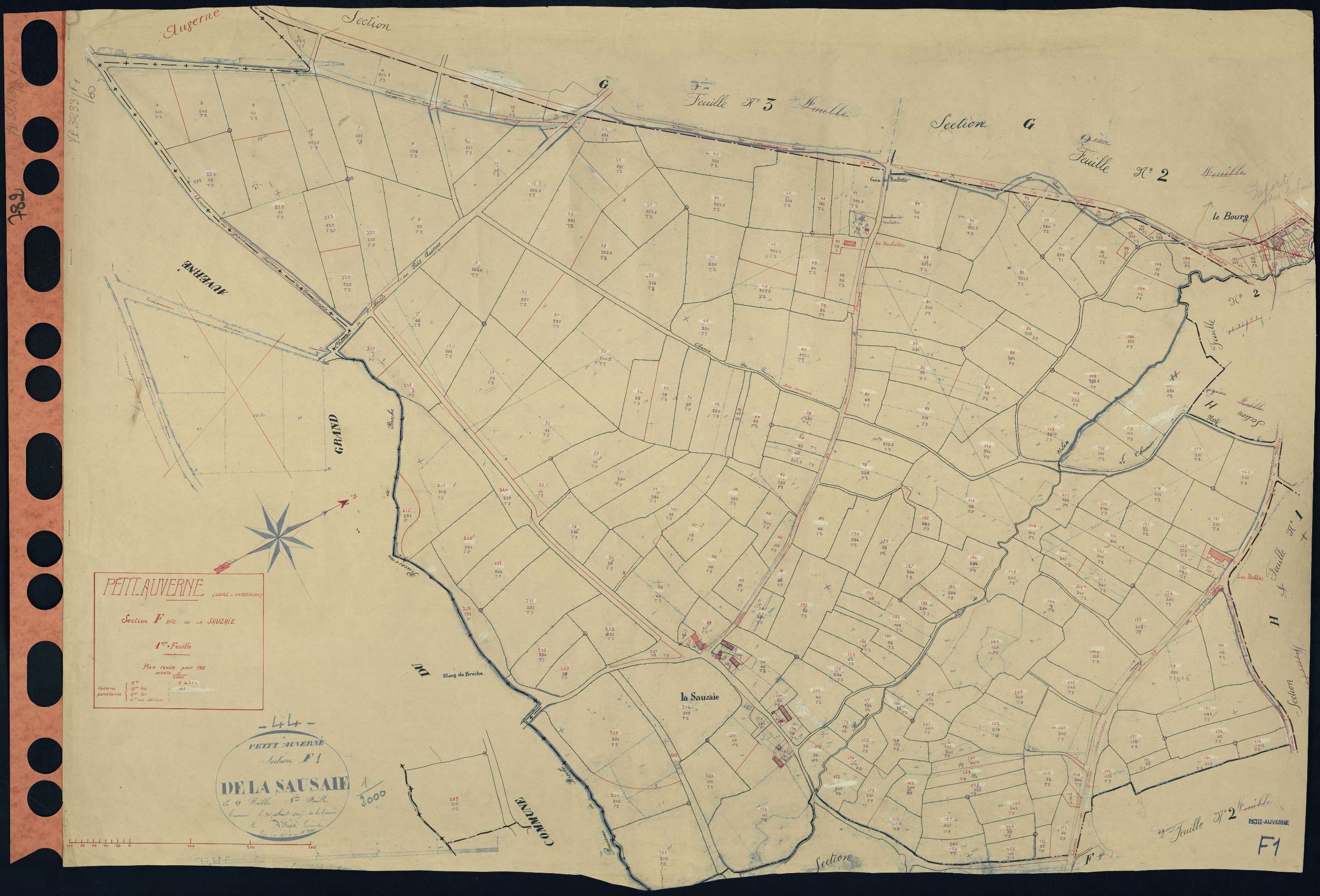 Petit-Auverné - Section F1 Sauzaie (section de La) . 1-224