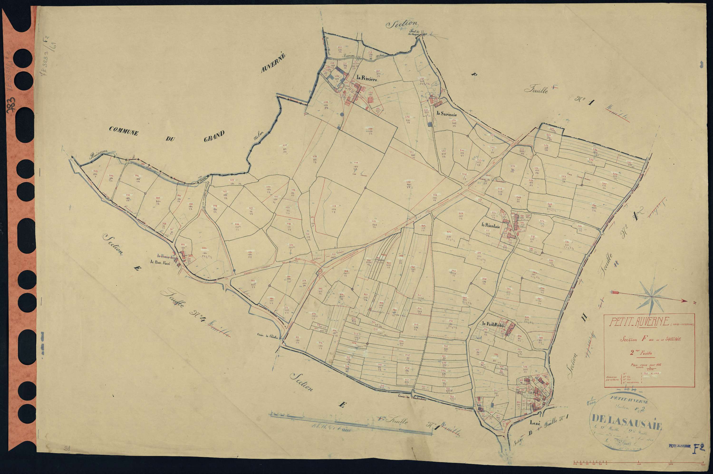 Petit-Auverné - Section F2 Sauzaie (section de La) . 225-429