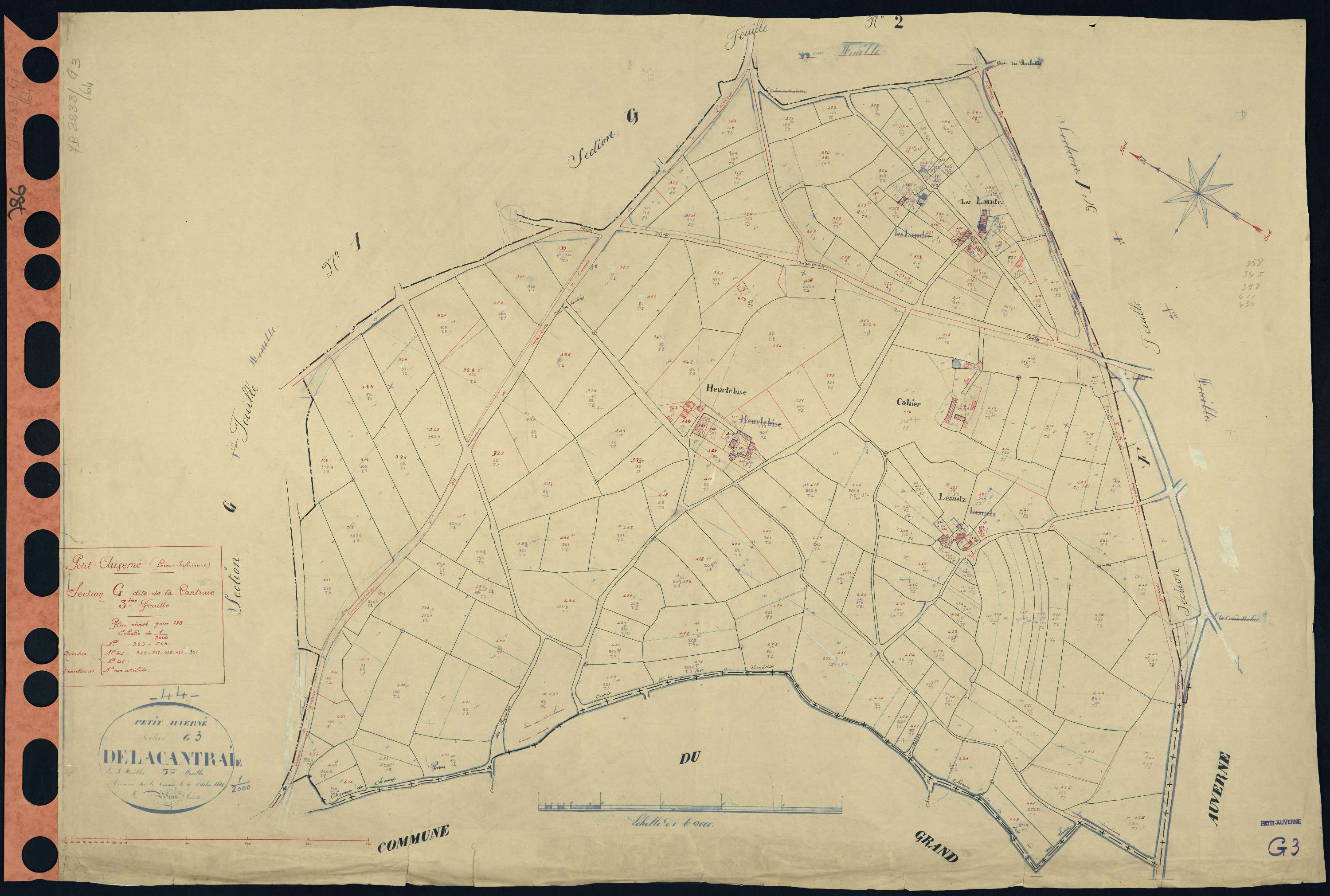 Petit-Auverné - Section G3 Cantraie (section de La) . 323-508
