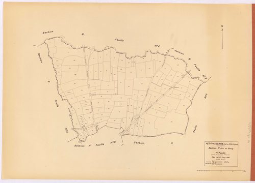Petit-Auverné - Section H1 Bourg (section du) ; 1-127