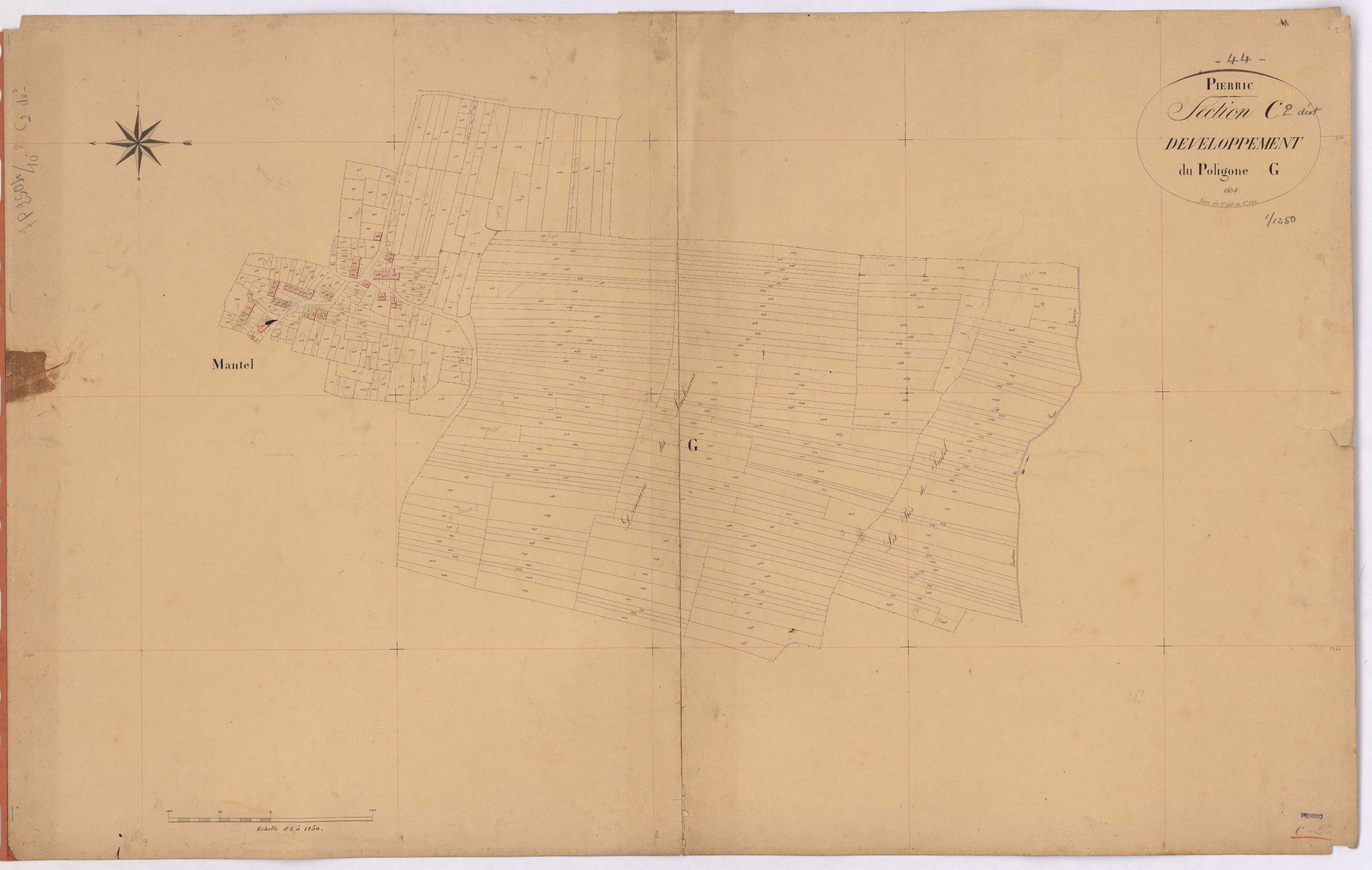 Pierric - Section C2 (développement) Mantel (section de) ; 741bis-1659 ; développement du village de Mantel