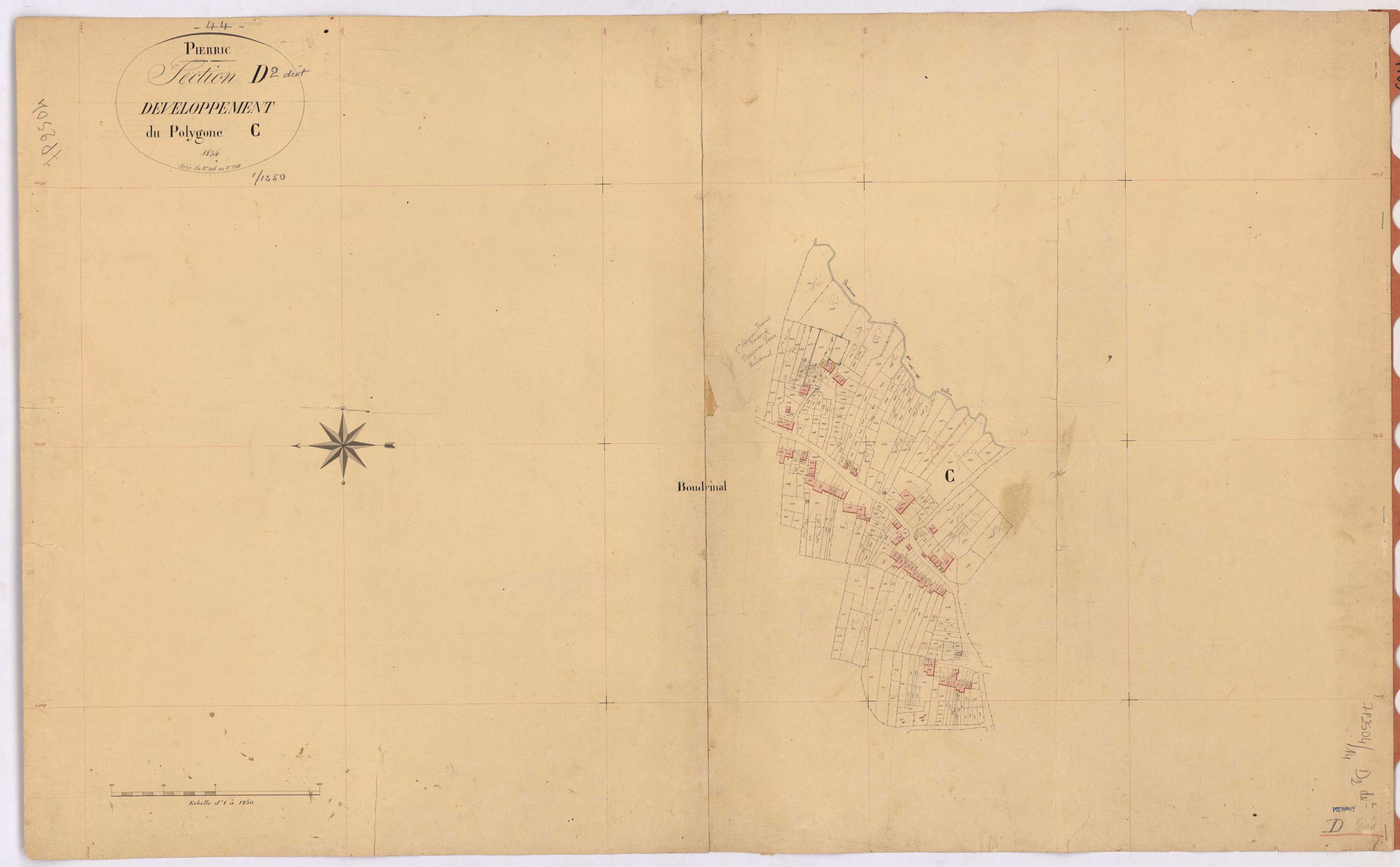 Pierric - Section D2 (développement) Boudrinal (section de) ; 1105-2178 ; développement du village de Boudrinal
