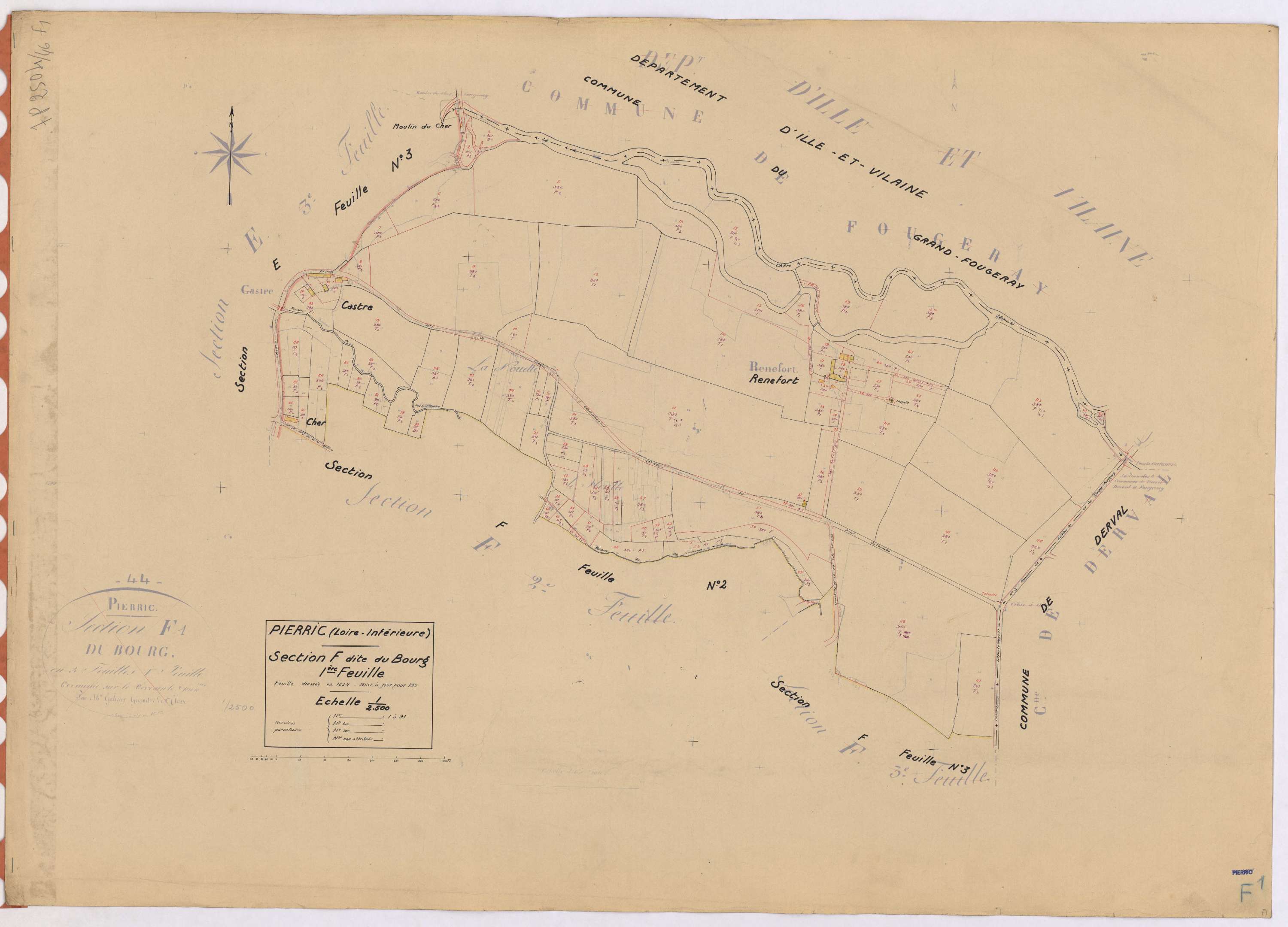 Pierric - Section F1 Bourg (section du) ; 1-91