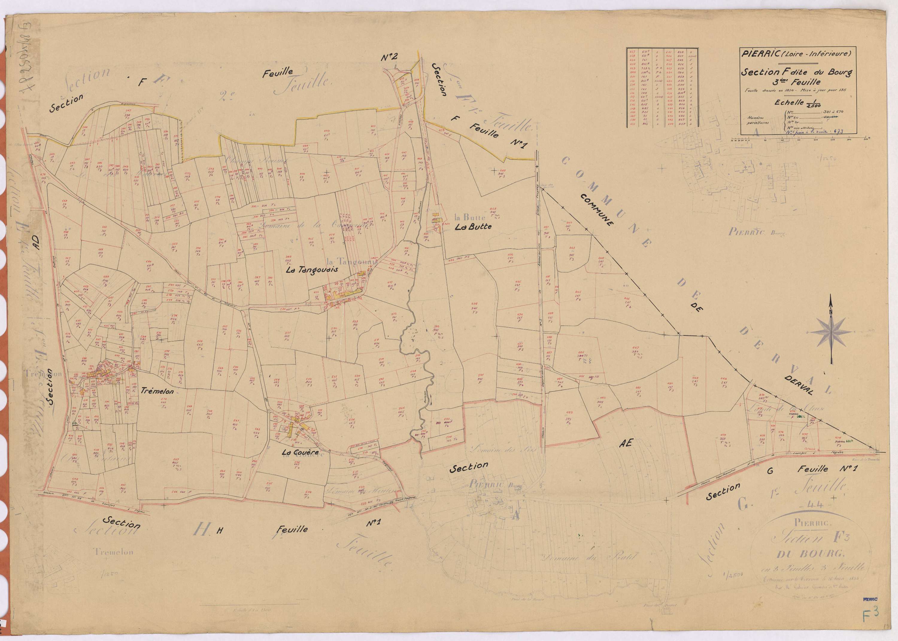 Pierric - Section F3 Bourg (section du) ; 341-670