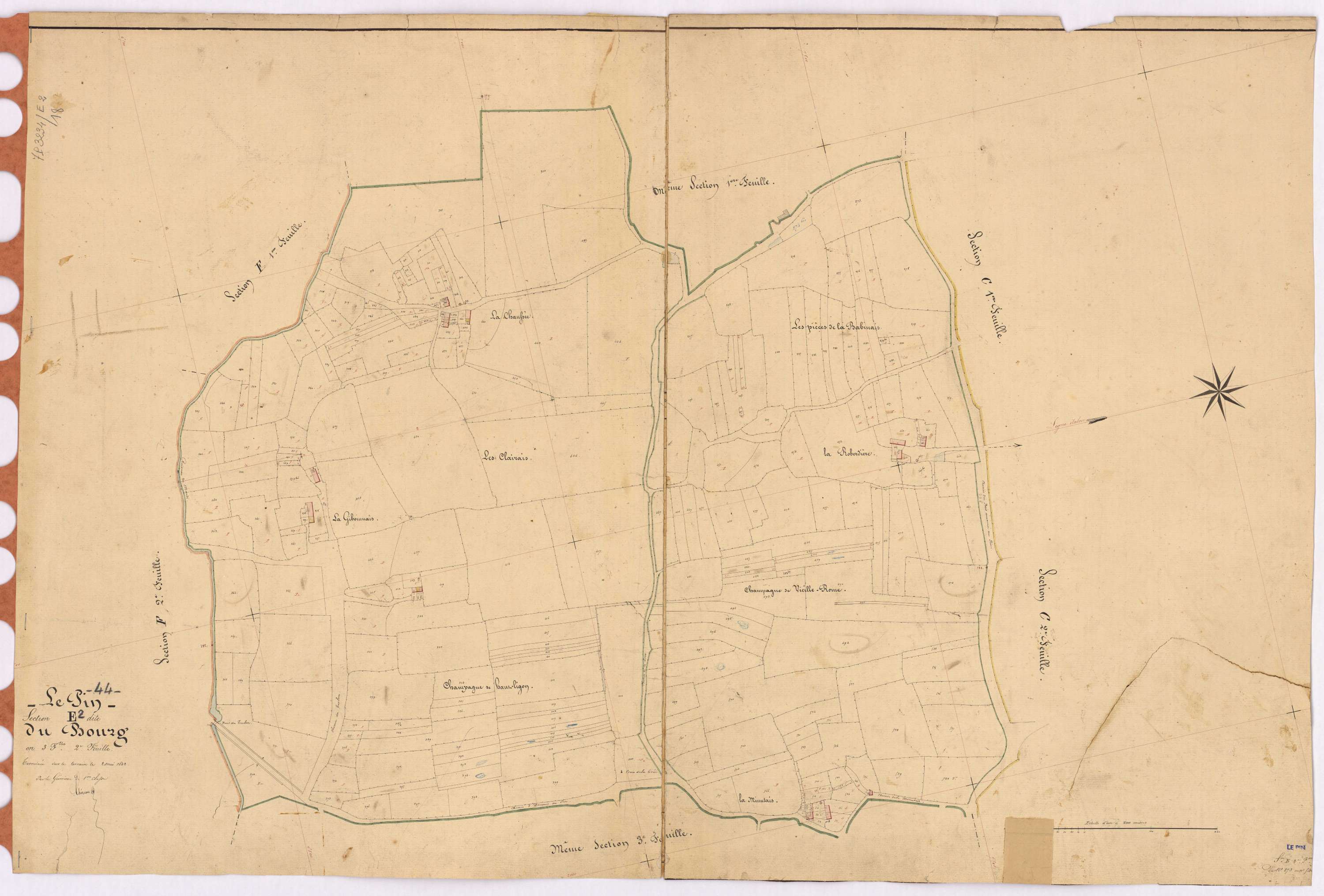 Le Pin - Section E2 Bourg (section du) ; 273-540