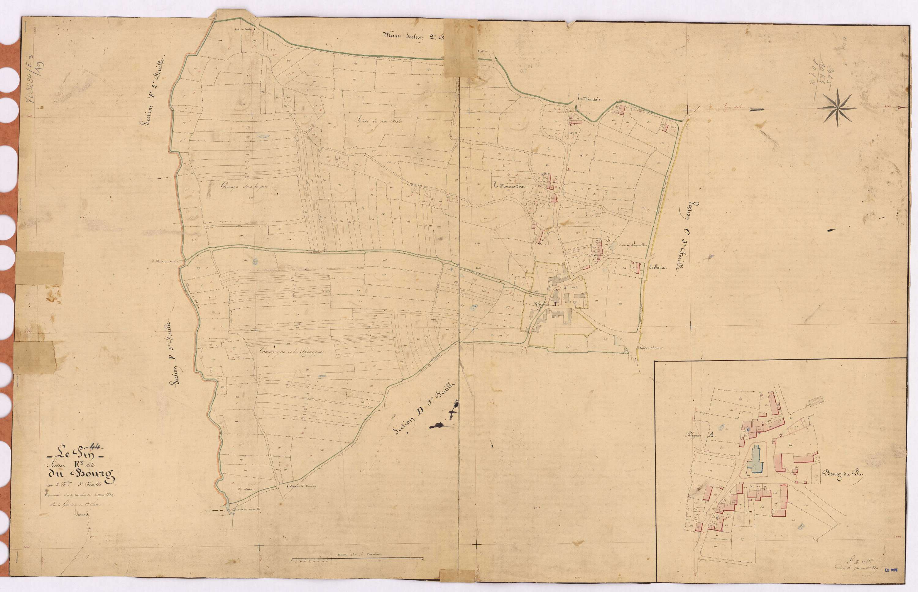 Le Pin - Section E3 Bourg (section du) ; 541-889