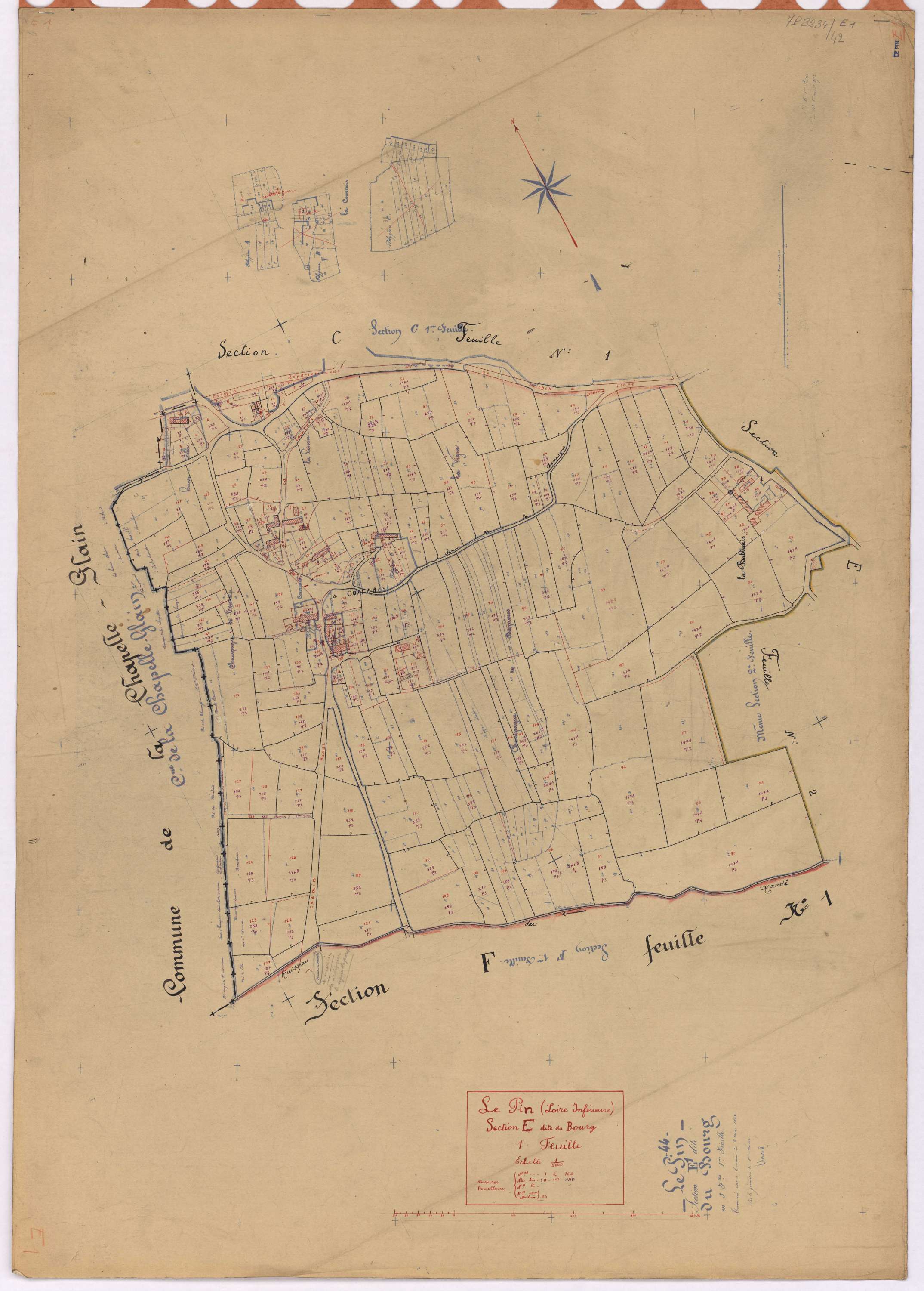 Le Pin - Section E1 Bourg (section du) ; 1-168