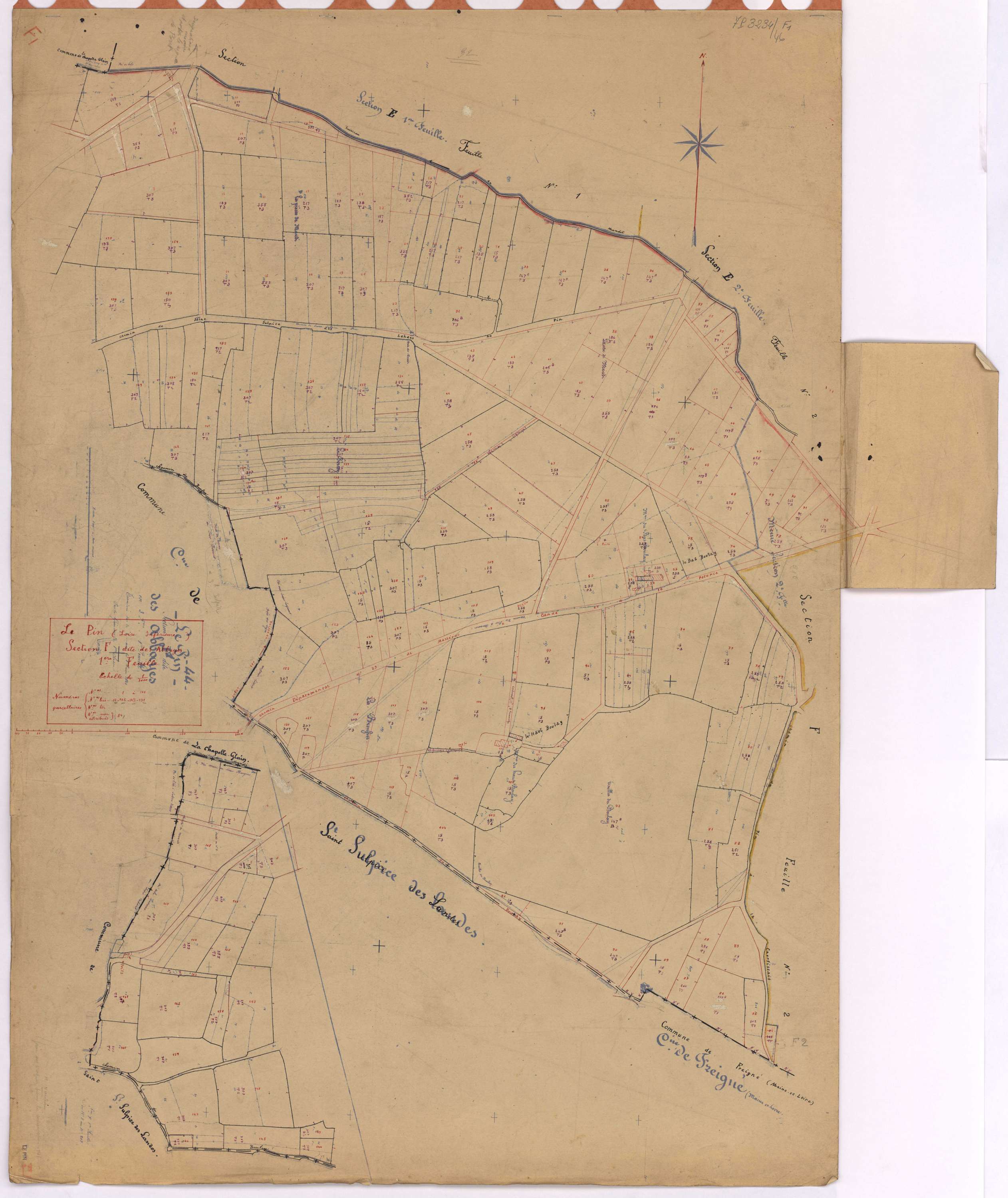 Le Pin - Section F1 Abbayes (section des) ; 1-168