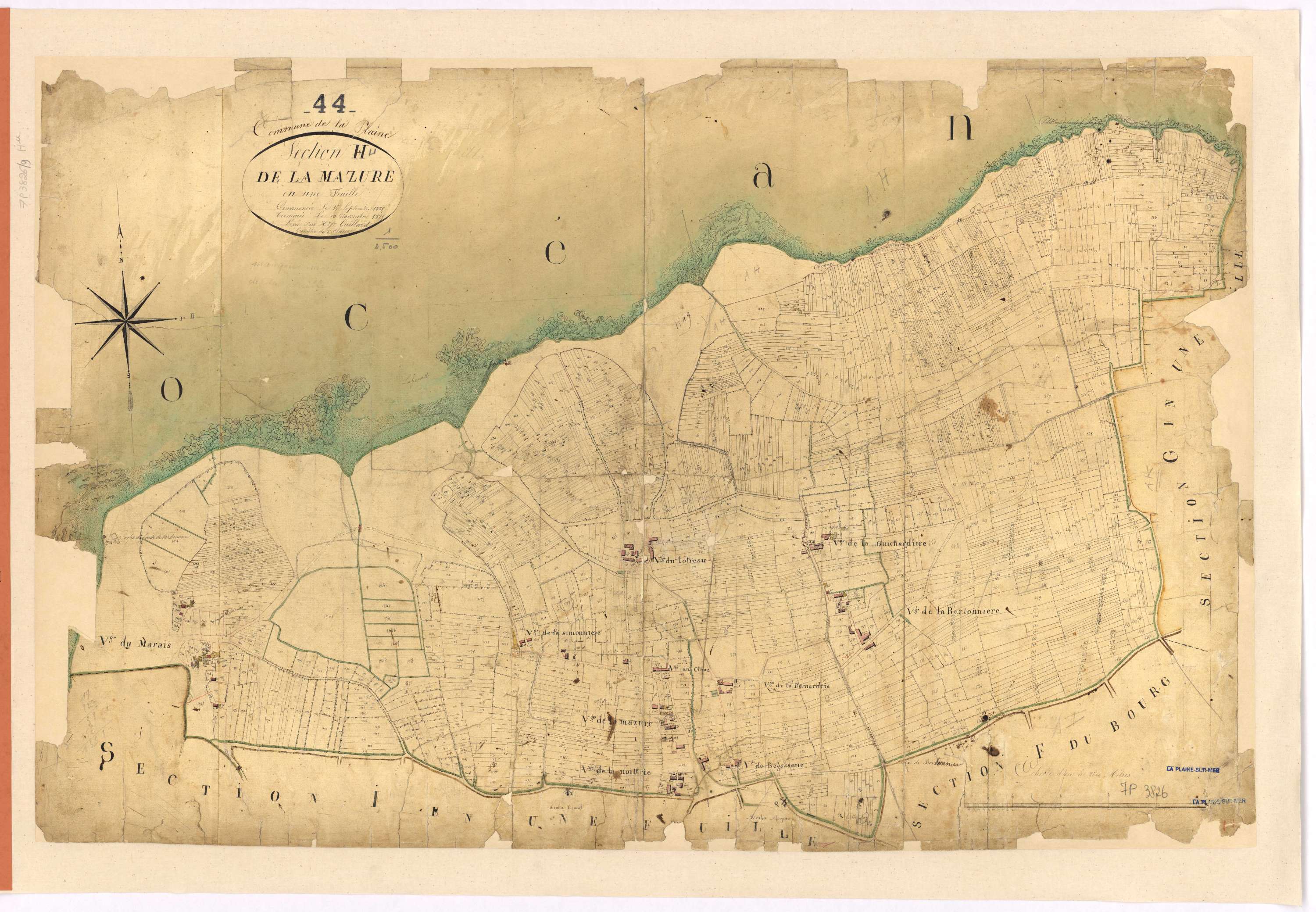 La Plaine-sur-Mer - Section H Mazure (section de La)