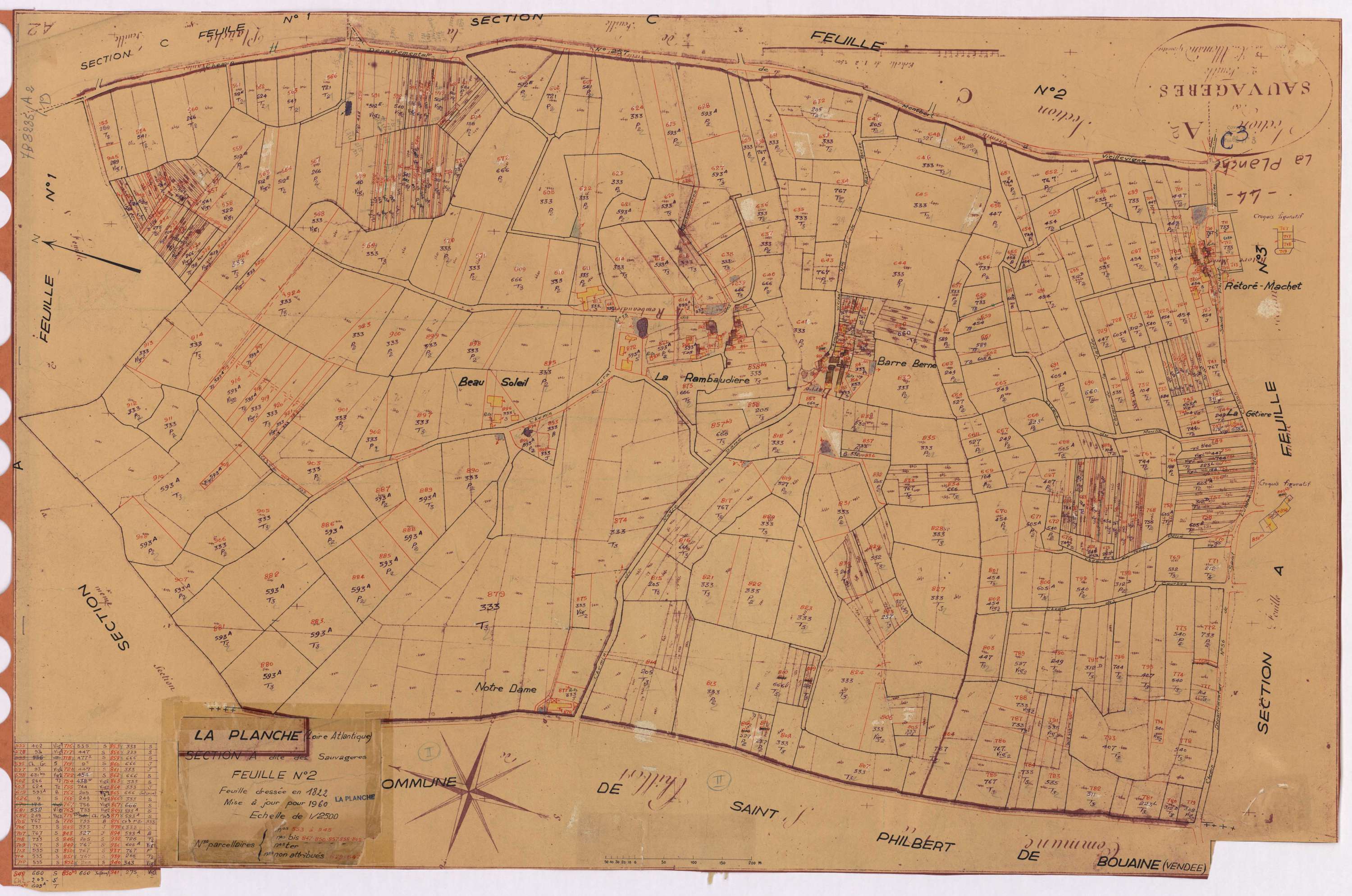 La Planche - Section A2 Sauvagères (section des) ; 553-945