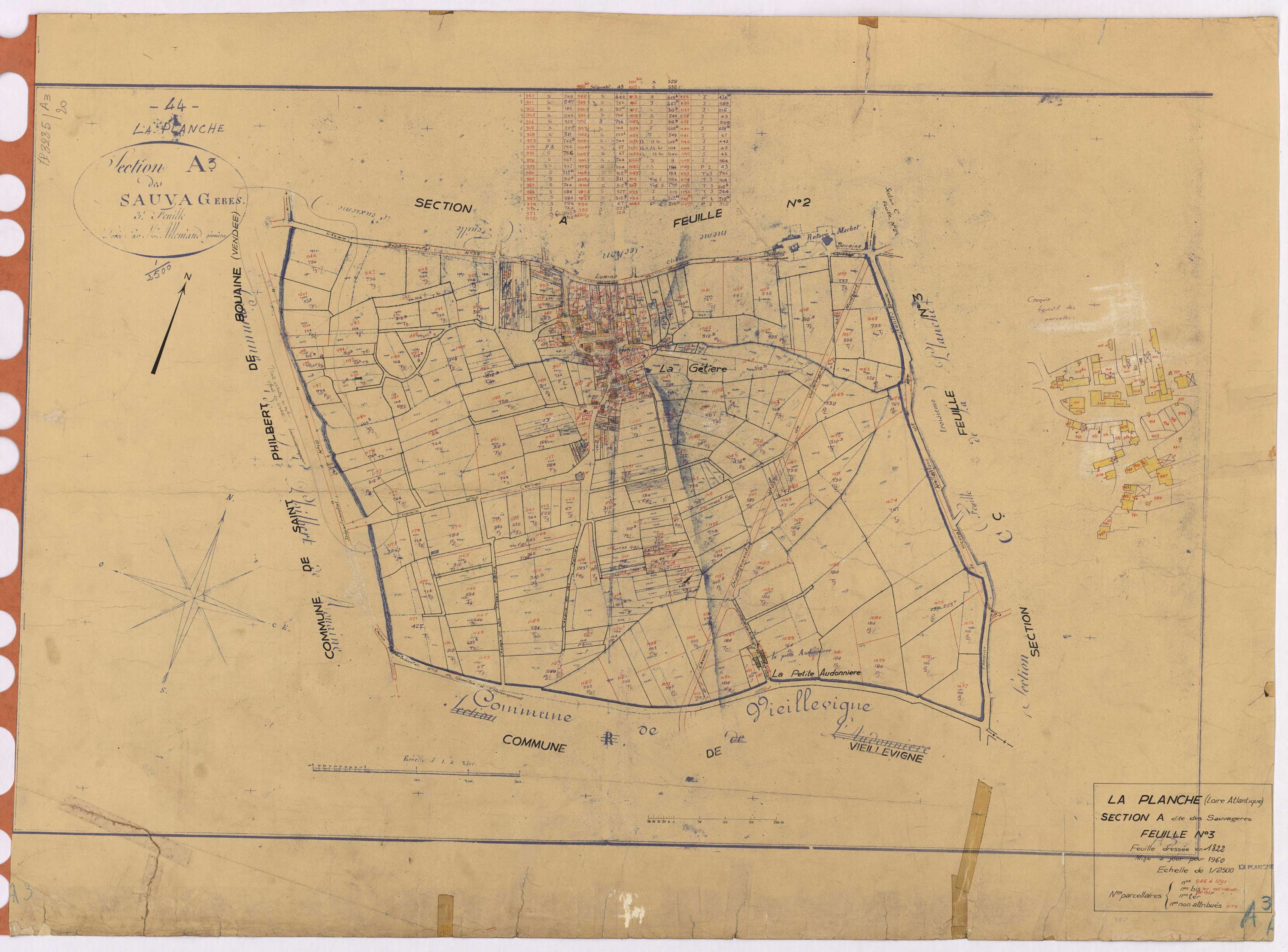 La Planche - Section A3 Sauvagères (section des) ; 946-1201