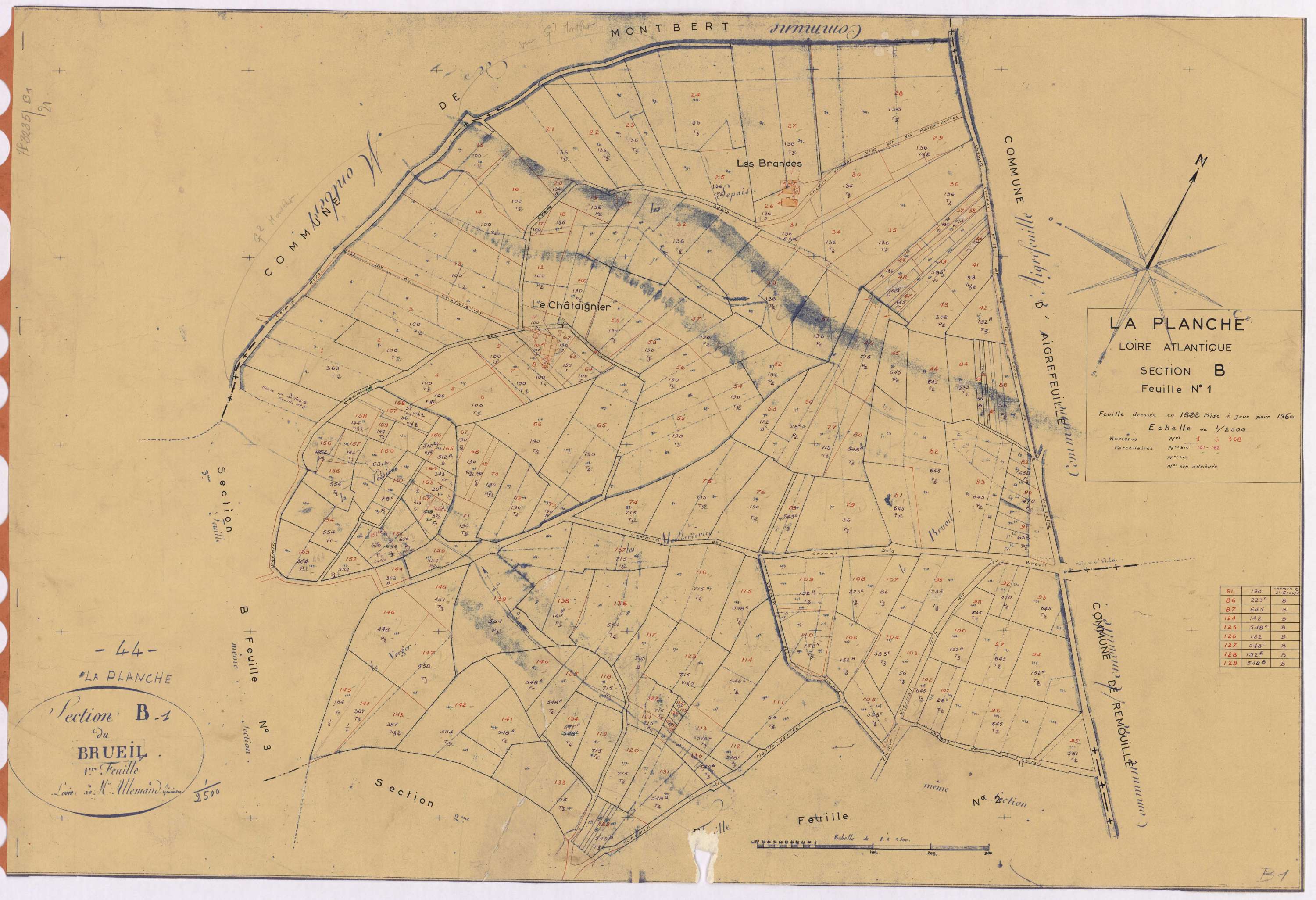 La Planche - Section B1 Breuil (section du) ; 1-168