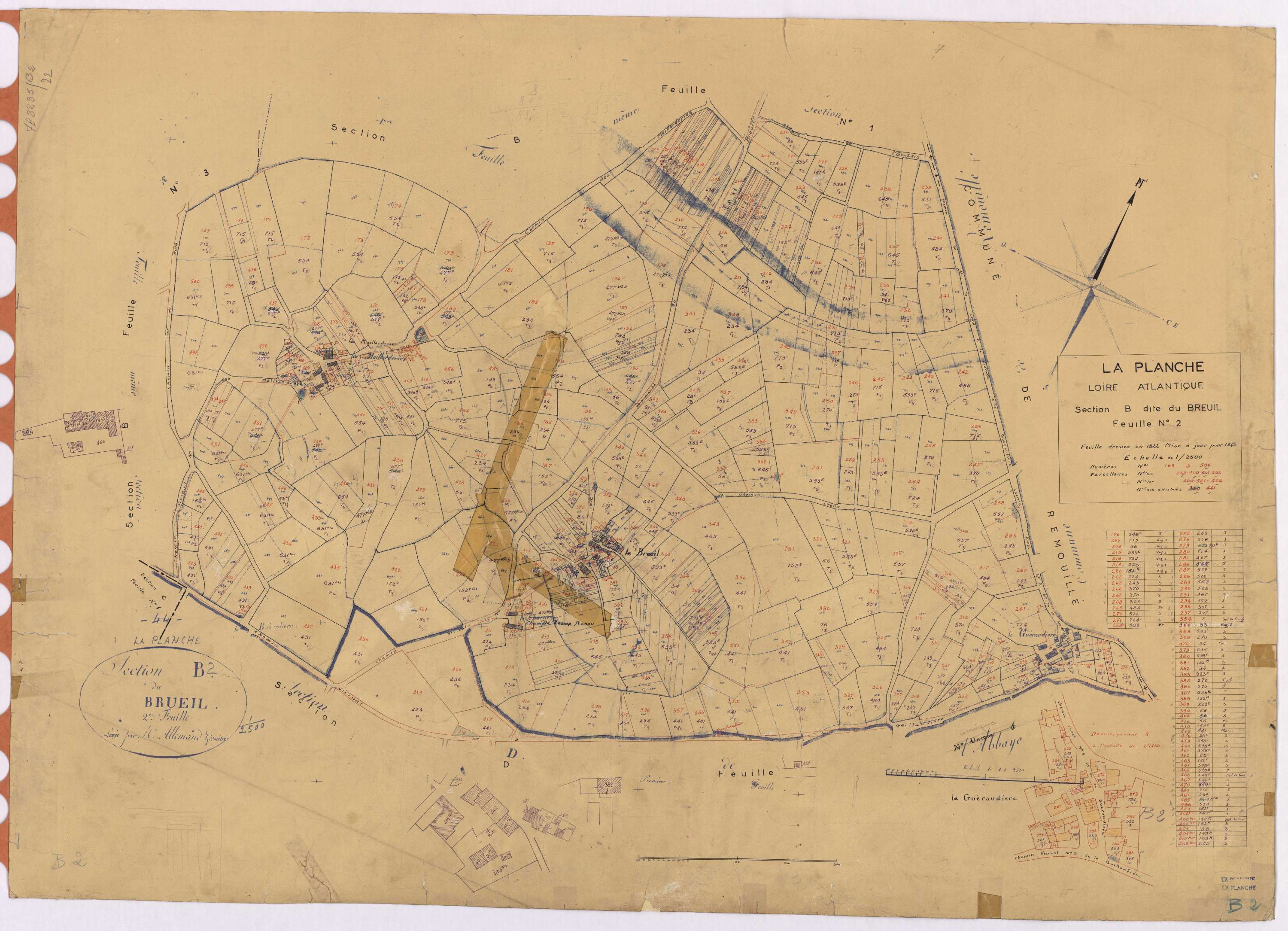 La Planche - Section B2 Breuil (section du) ; 169-500