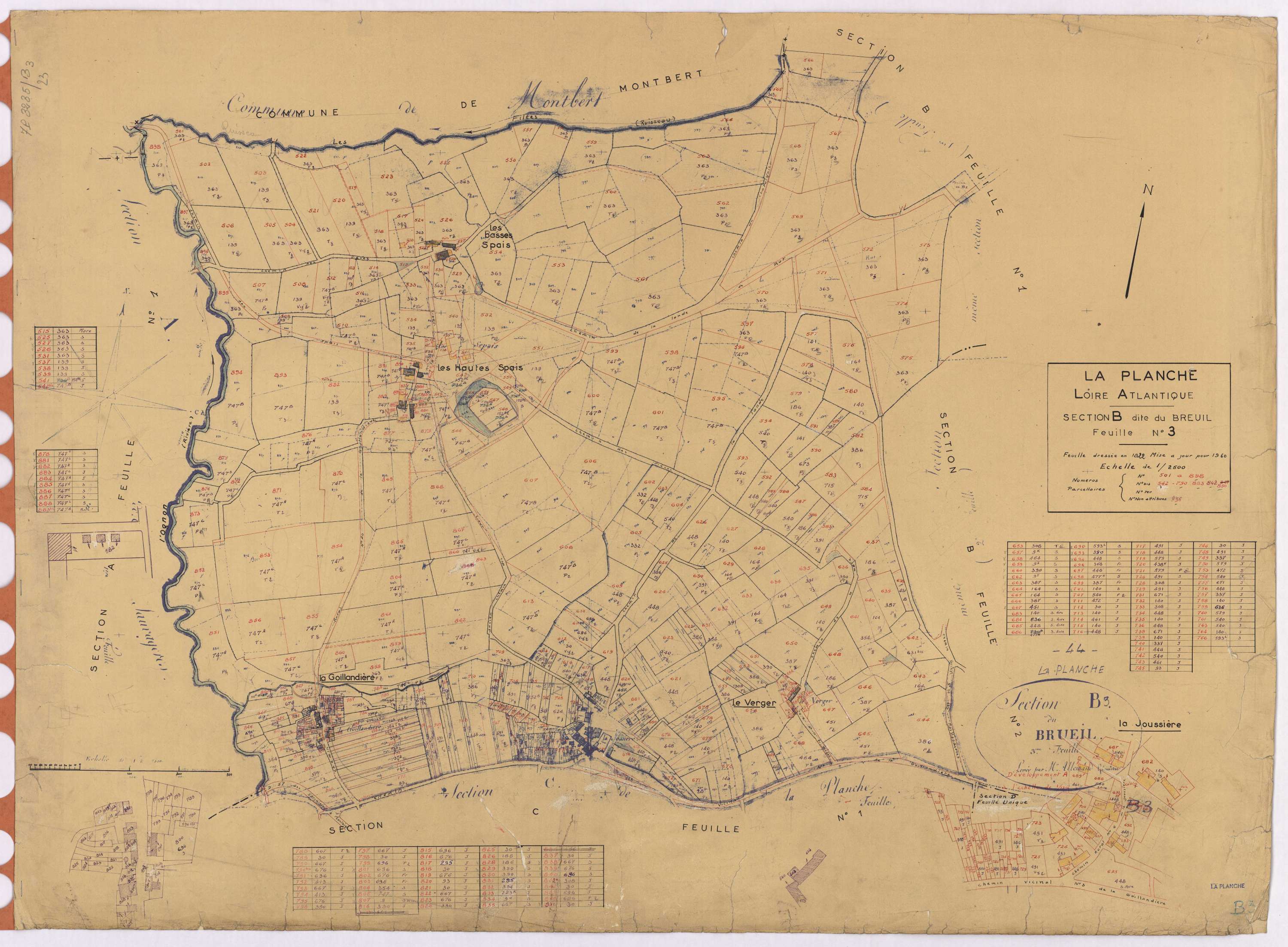 La Planche - Section B3 Breuil (section du) ; 501-898