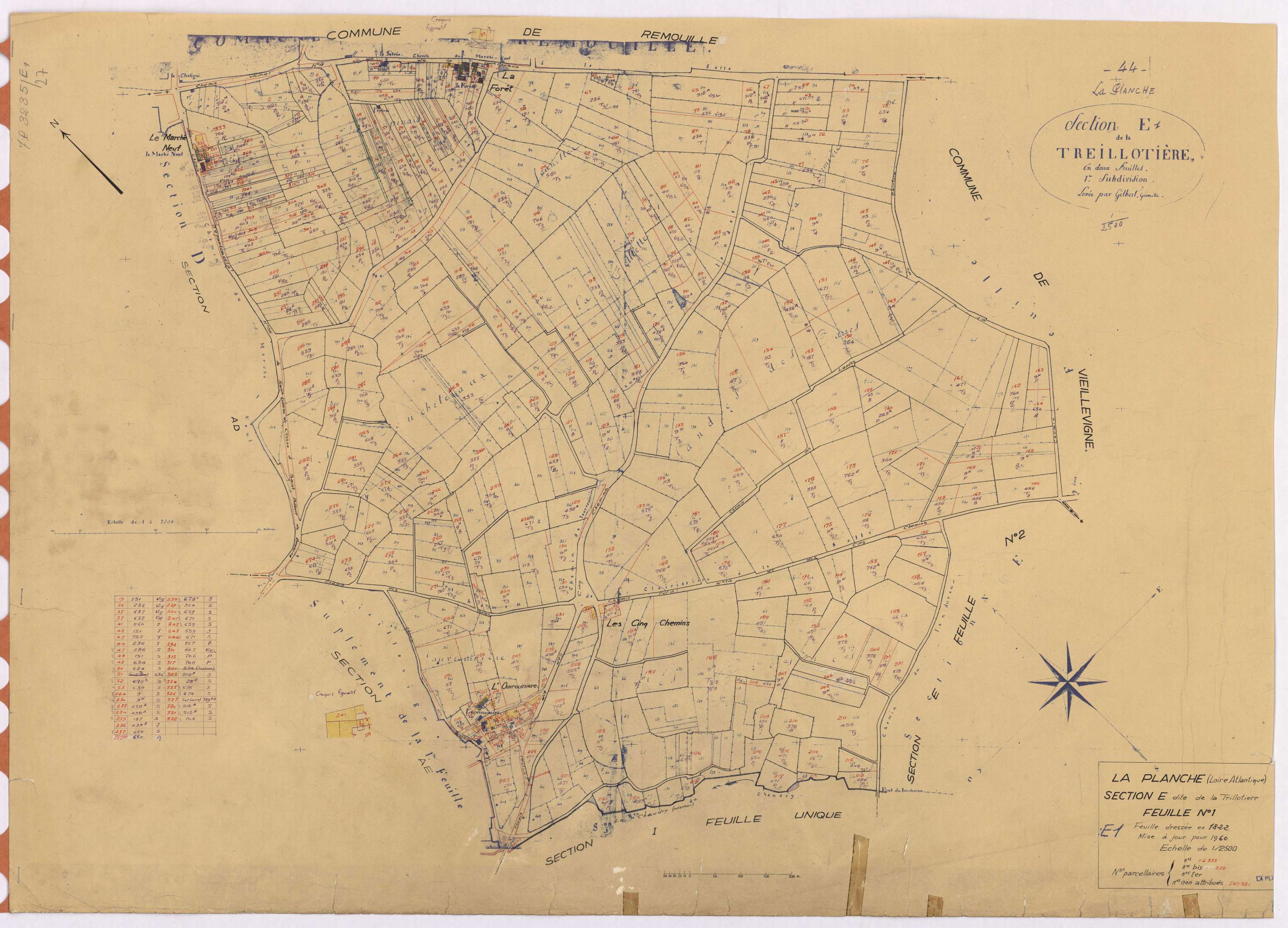 La Planche - Section E1 Trillotière (section de La) ; 1-333