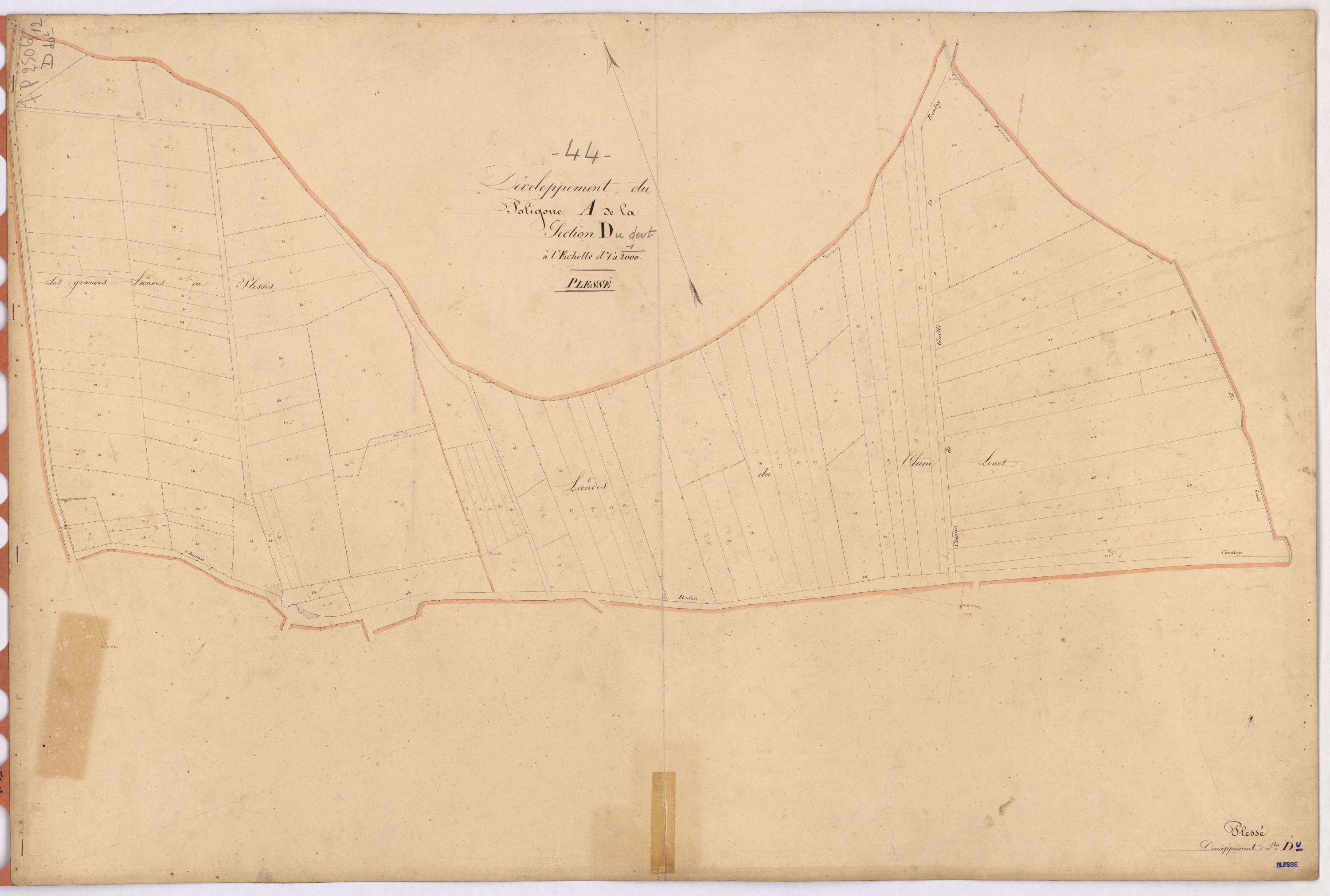 Plessé - Section D (développement) Boulay (section de) ; développement du polygône A